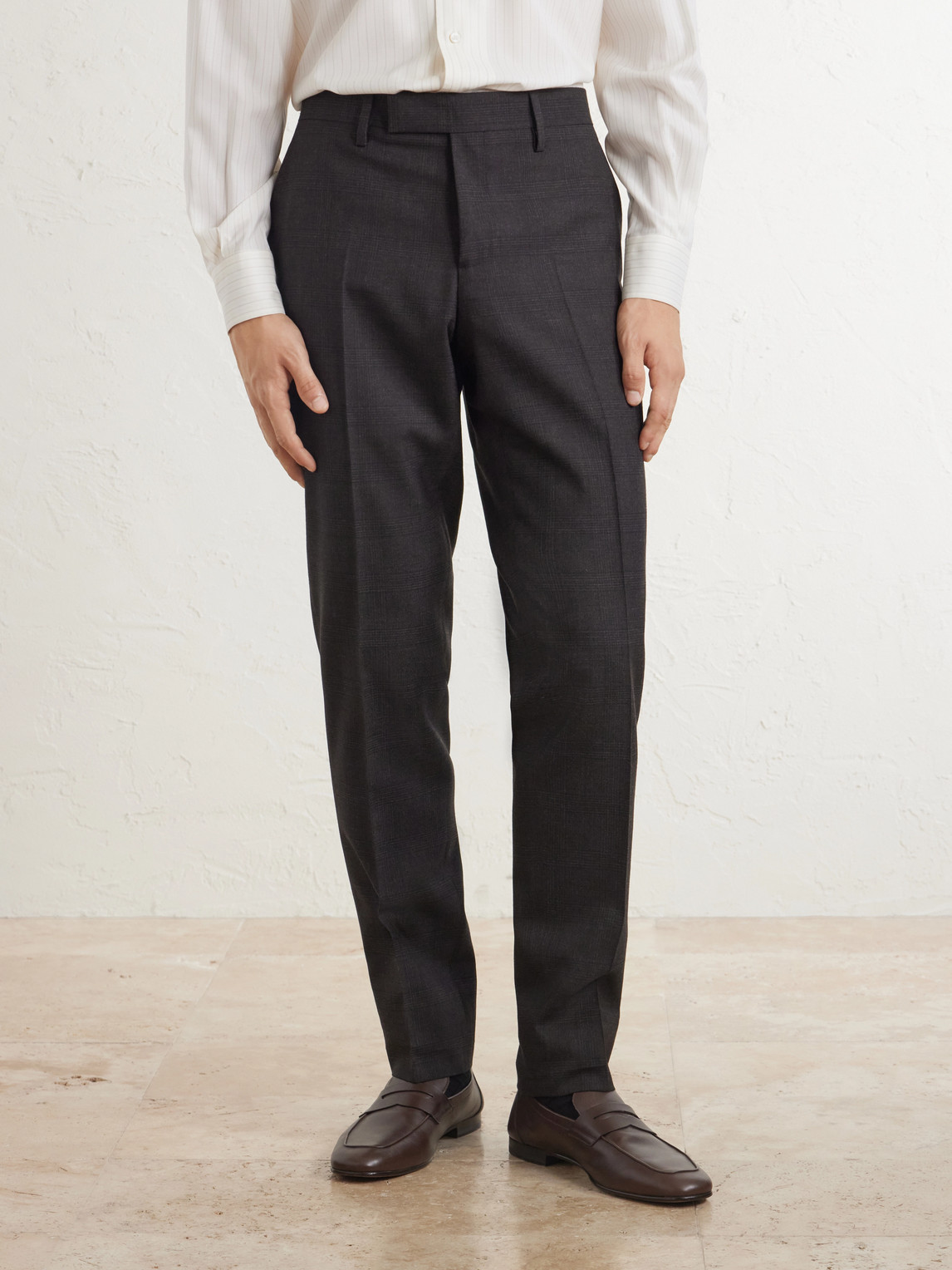 Lardini Prince of Wales Checked Straight-Leg Wool Trousers - Men | Thumbnail 3 Lardini Prince of Wales Checked Straight-Leg Wool Trousers - Men | Thumbnail 3