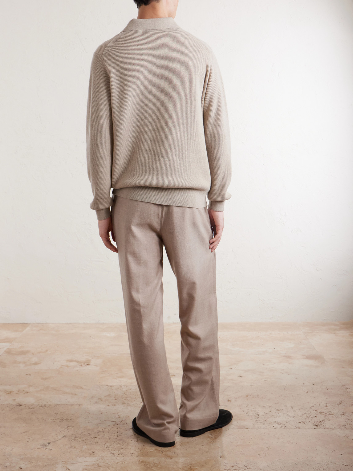Knitted Wool And Cashmere-Blend Polo Shirt