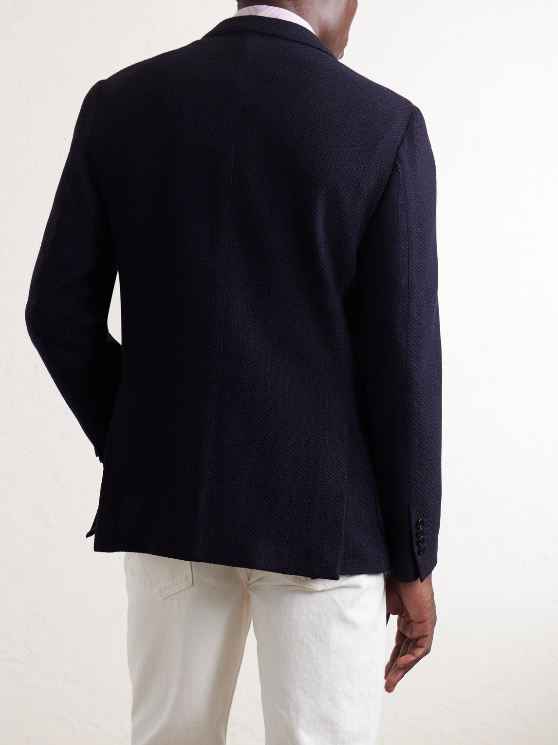 Honeycomb-Knit Wool Blazer