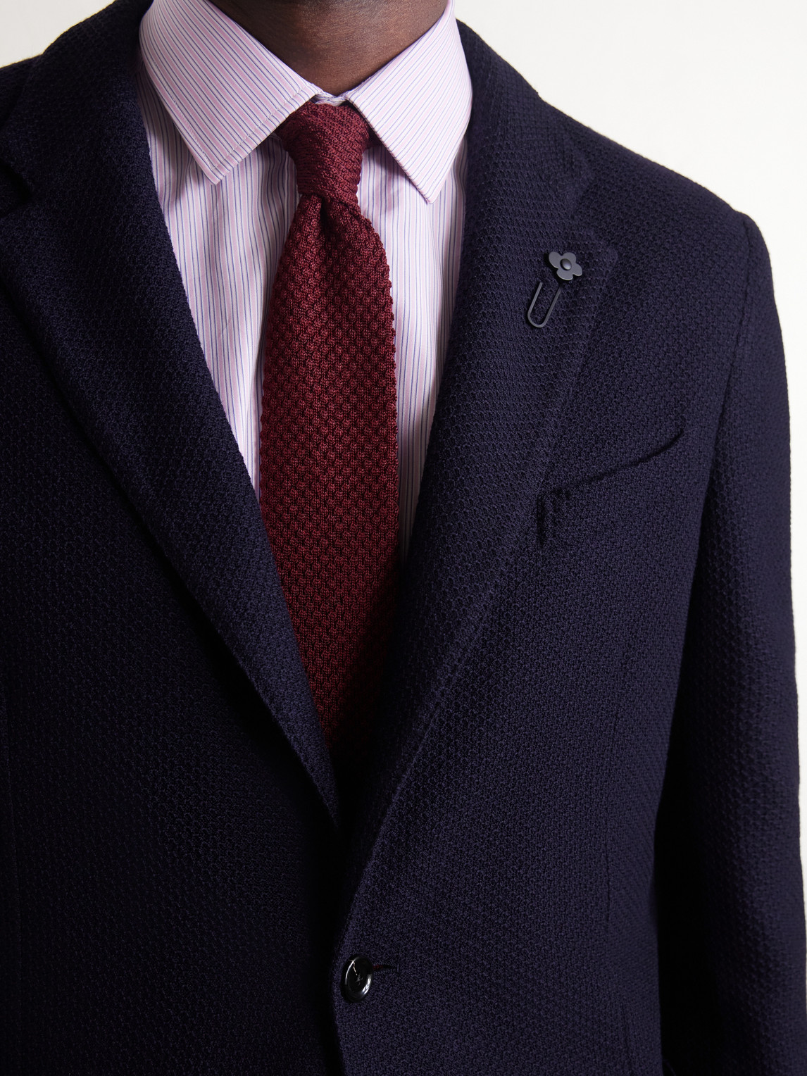 Honeycomb-Knit Wool Blazer