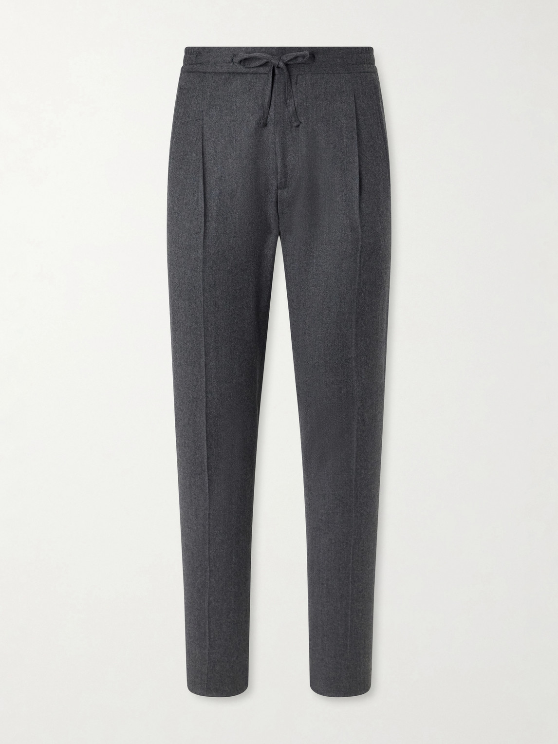 Lardini Straight-leg Wool And Cashmere-blend Flannel Trousers In Gray