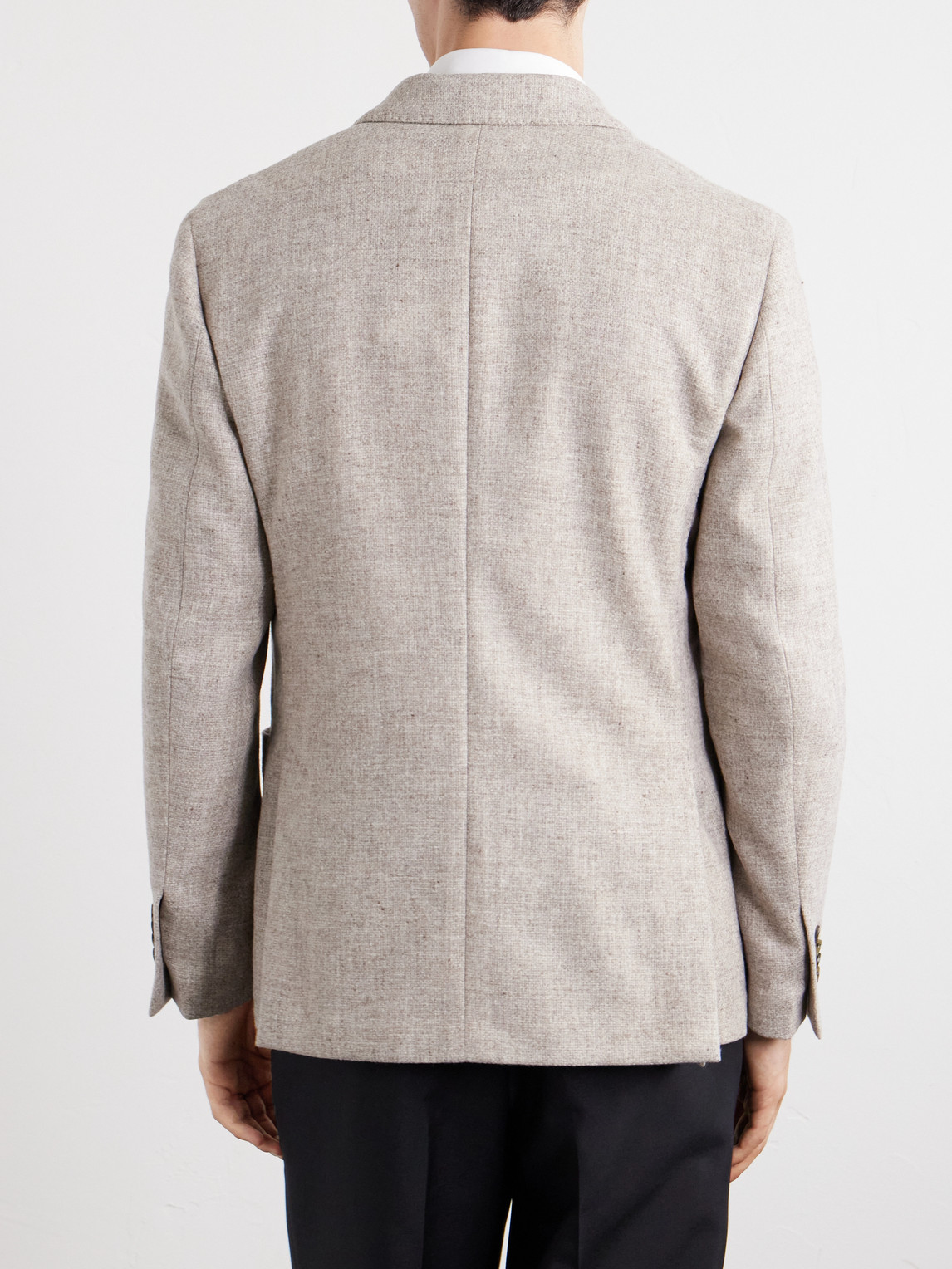 Lardini Wool Canvas Blazer In Neutral