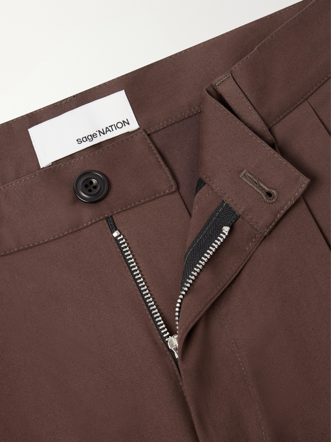 Zushi Barrel-Leg Pleated Cotton-Blend Trousers