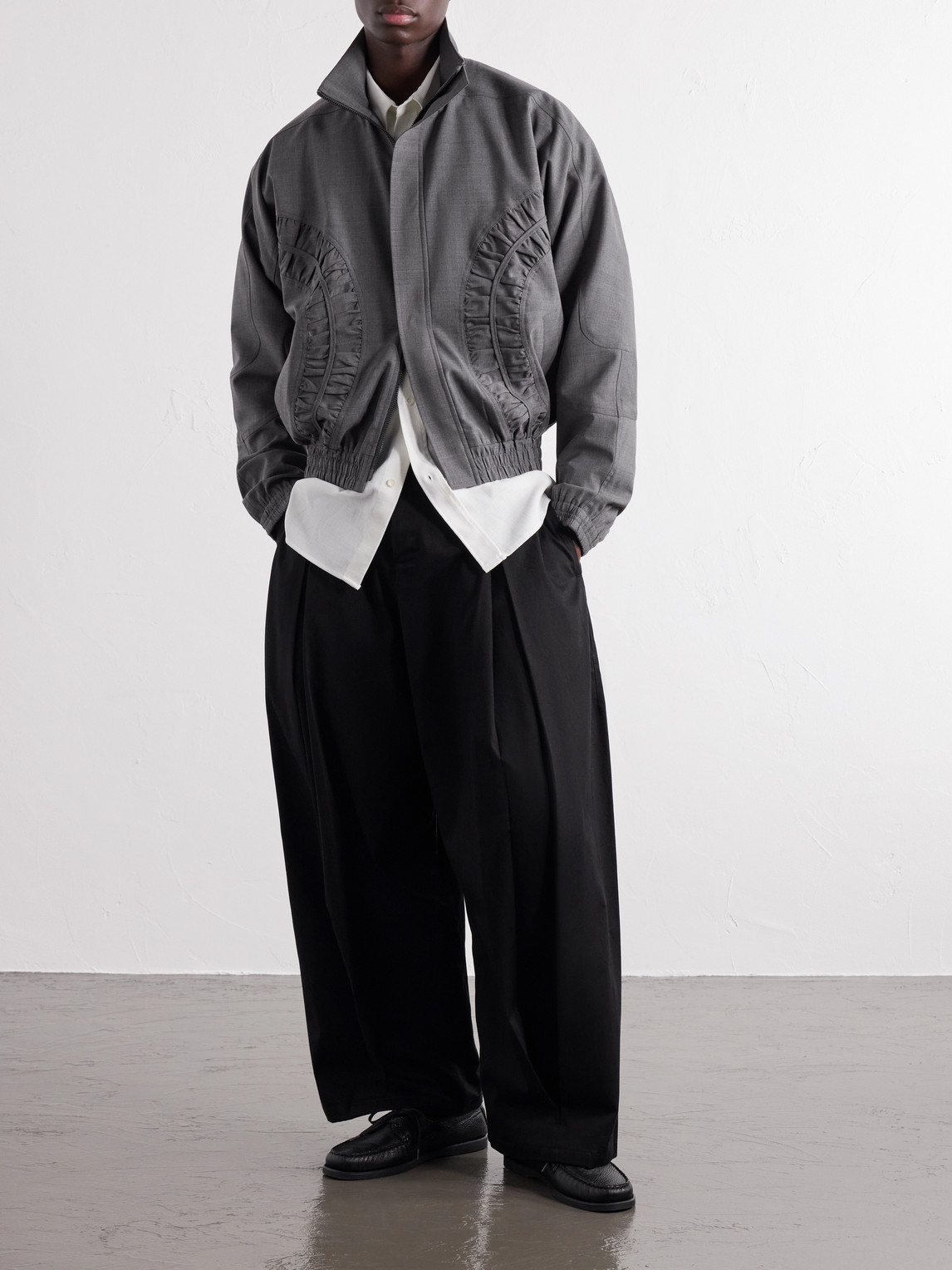 Fossil Ruched Panelled Twill Blouson Jacket