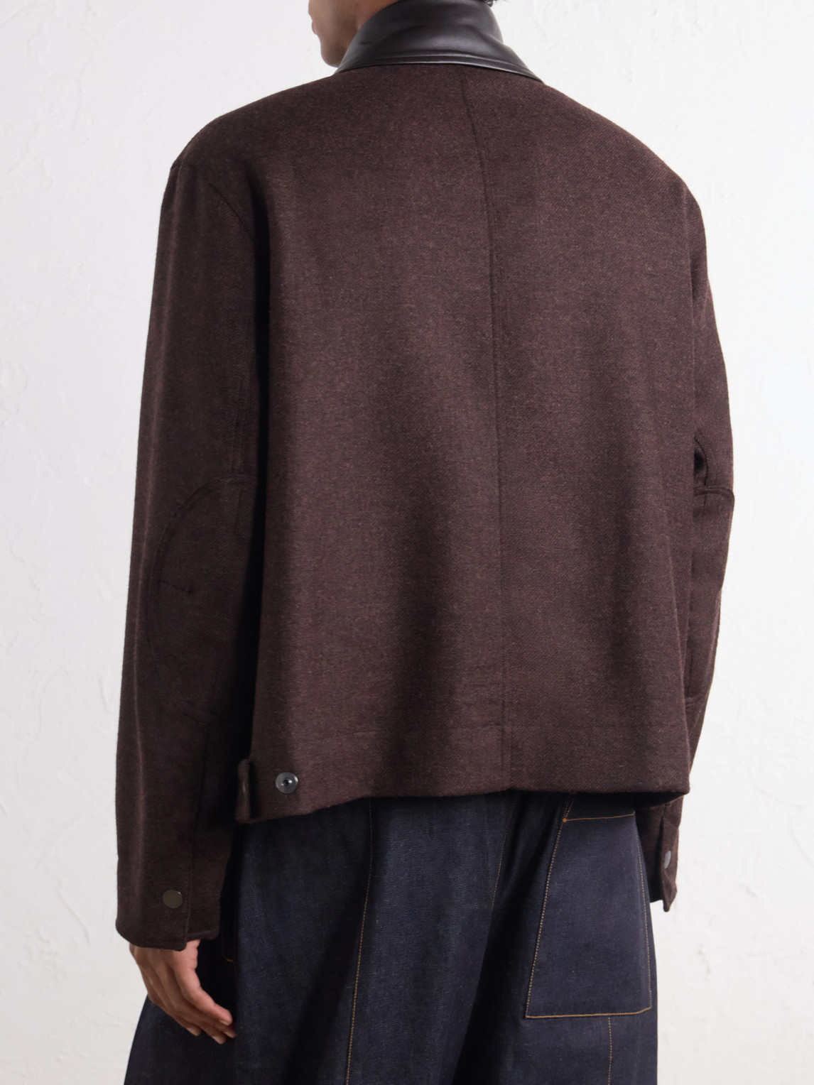 Painter Leather-Trimmed Wool-Twill Blouson Jacket