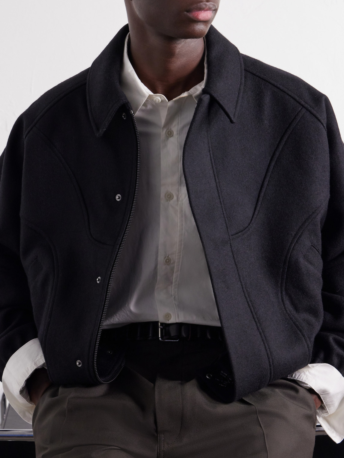Jiji Panelled Melton Wool Jacket