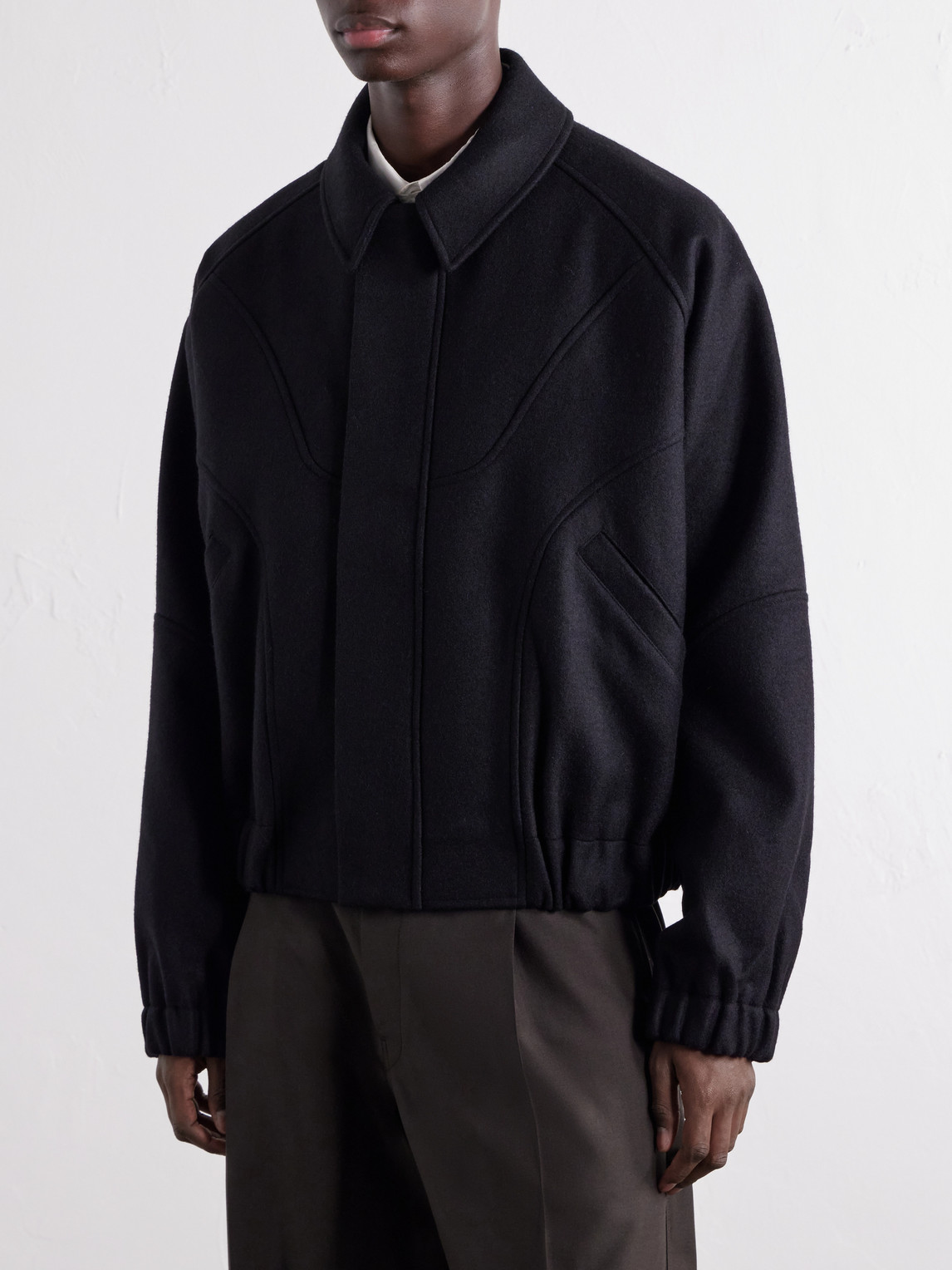 Jiji Panelled Melton Wool Jacket