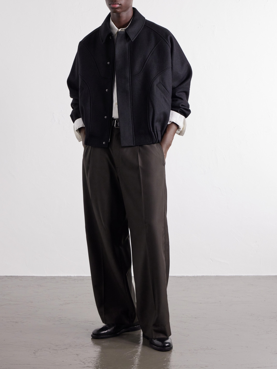 Jiji Panelled Melton Wool Jacket