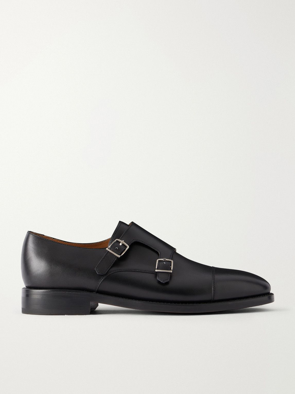 Morjas Leather Monk-strap Shoes In Black