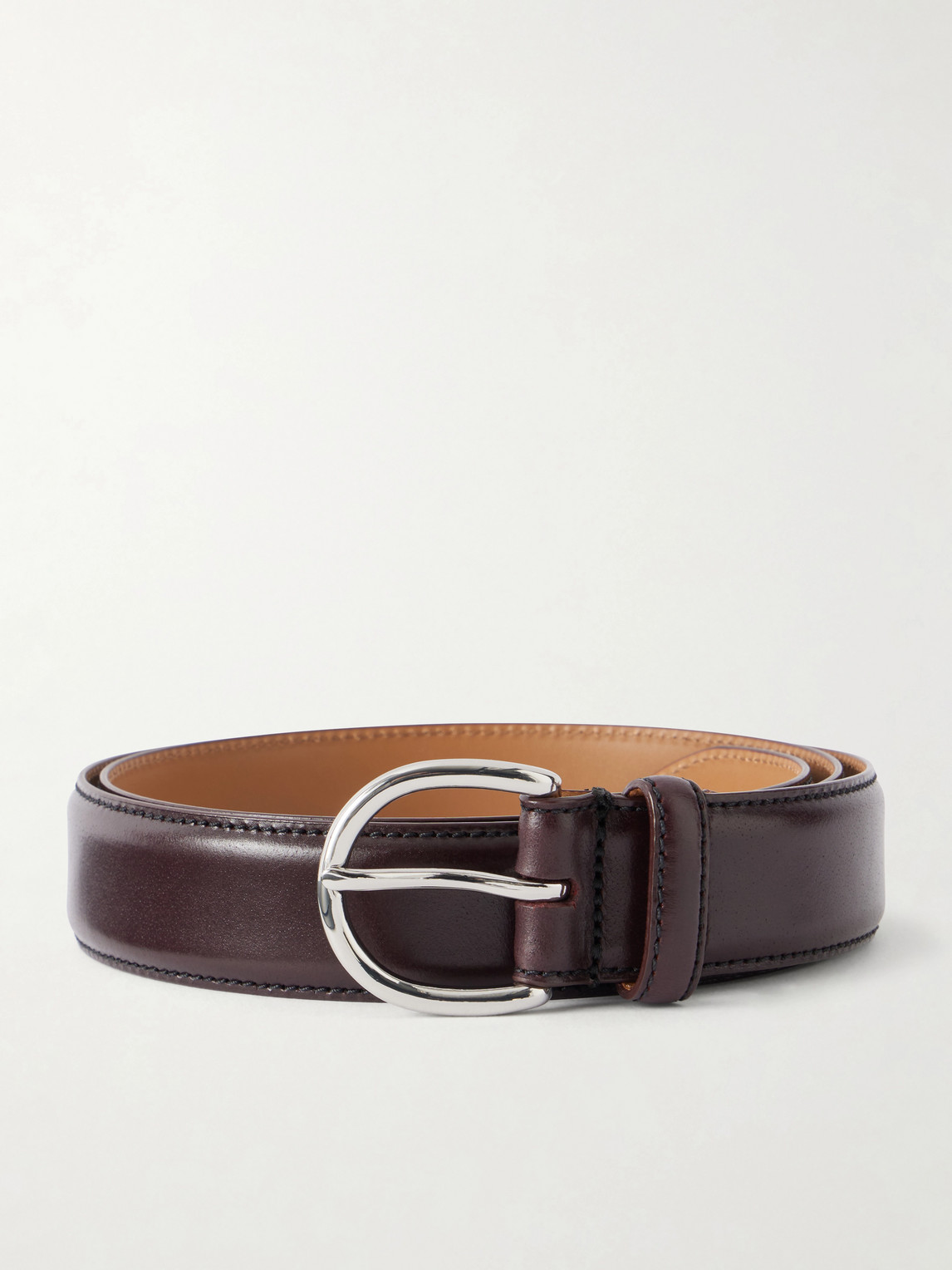 Morjas 3cm Leather Belt In Burgundy