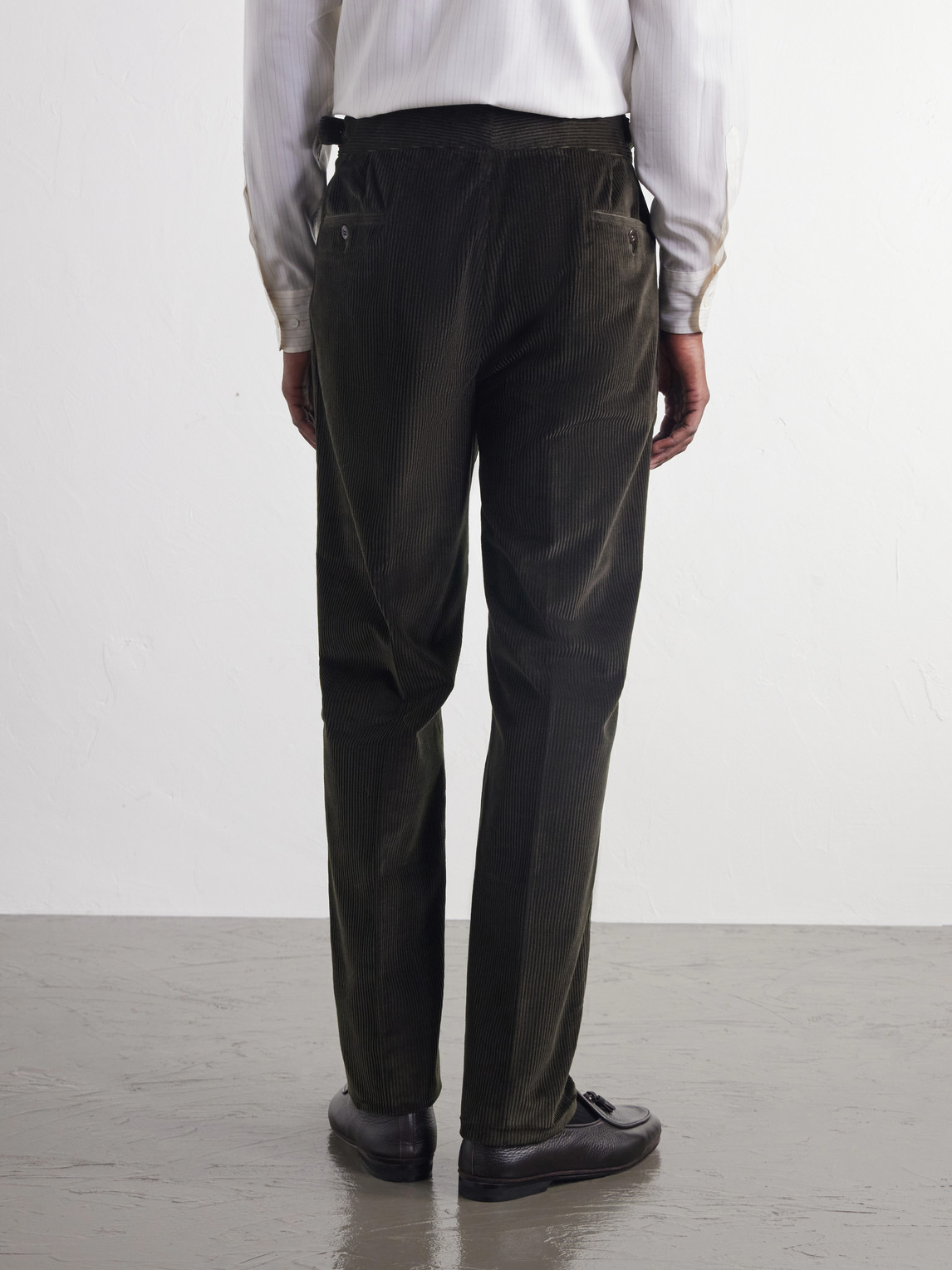 Manny Tapered Pleated Cotton- Corduroy
