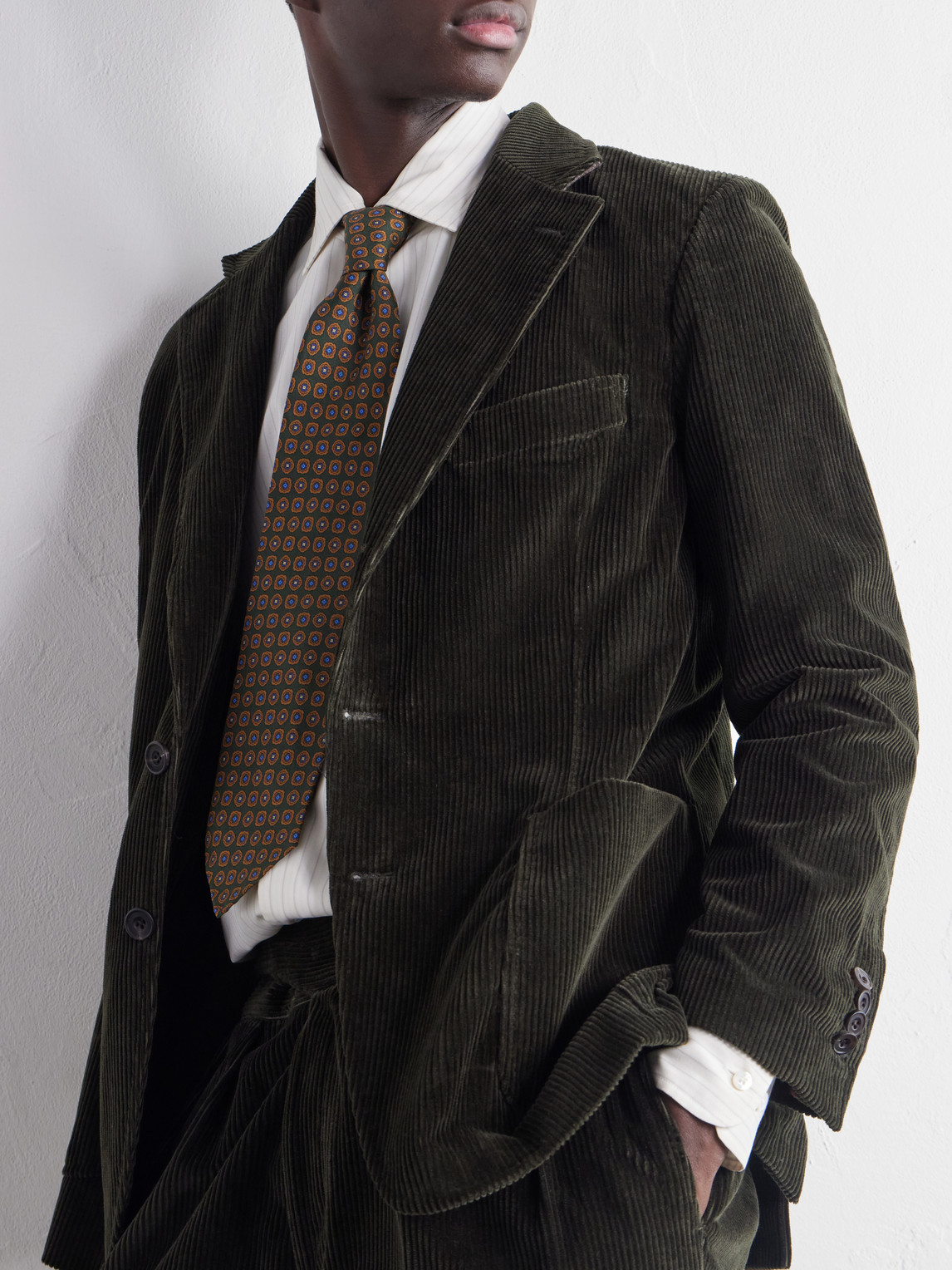 Darted Cotton-Corduroy Suit
