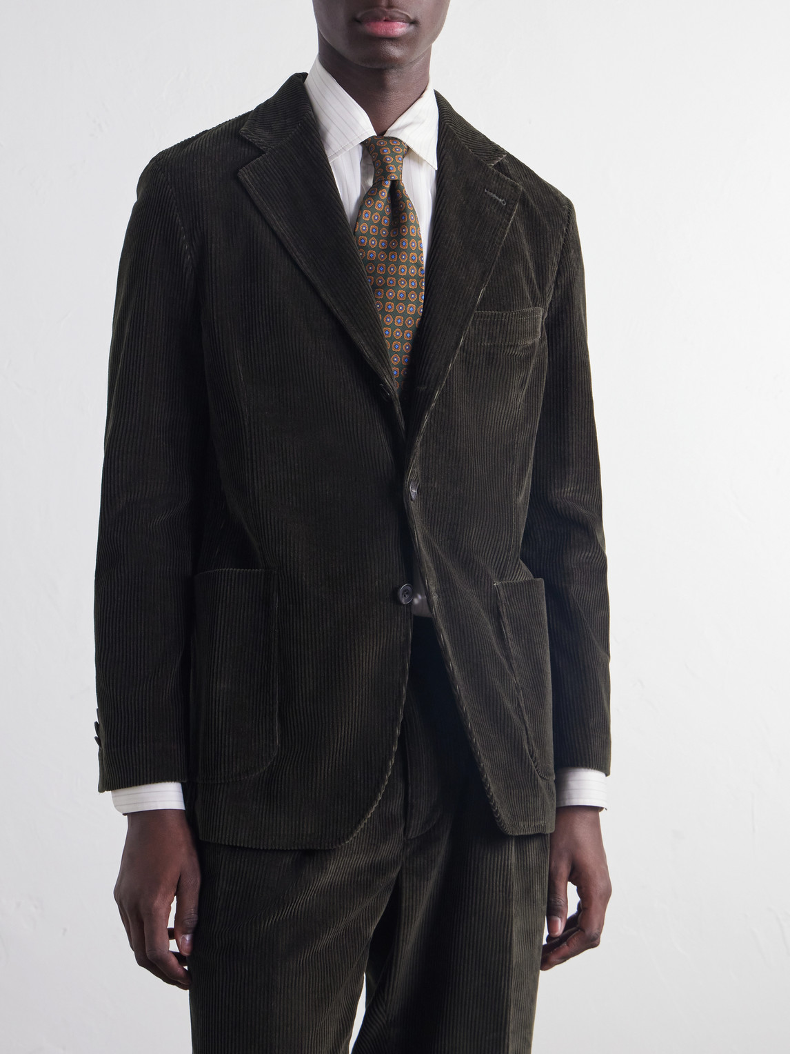 Darted Cotton-Corduroy Suit