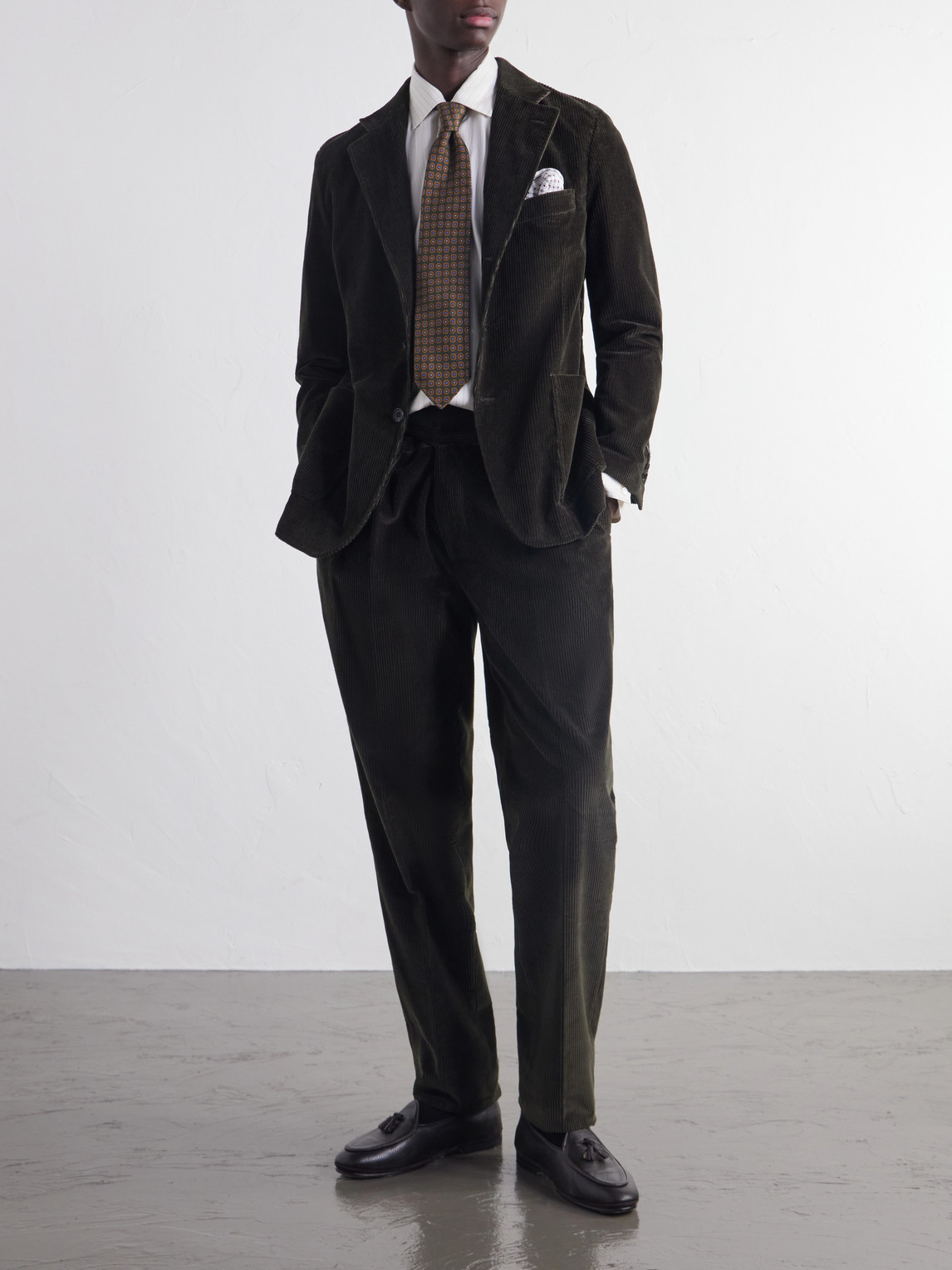 Darted Cotton-Corduroy Suit