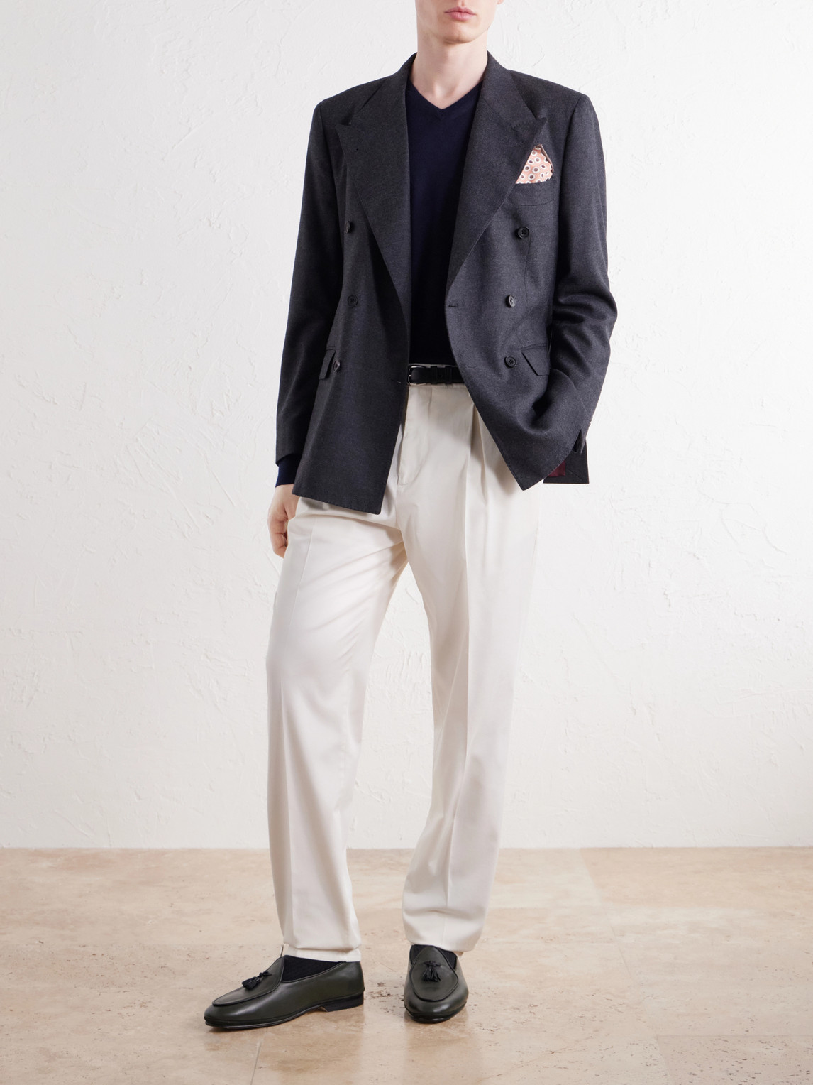 Double-Breasted Virgin Wool-Twill Blazer