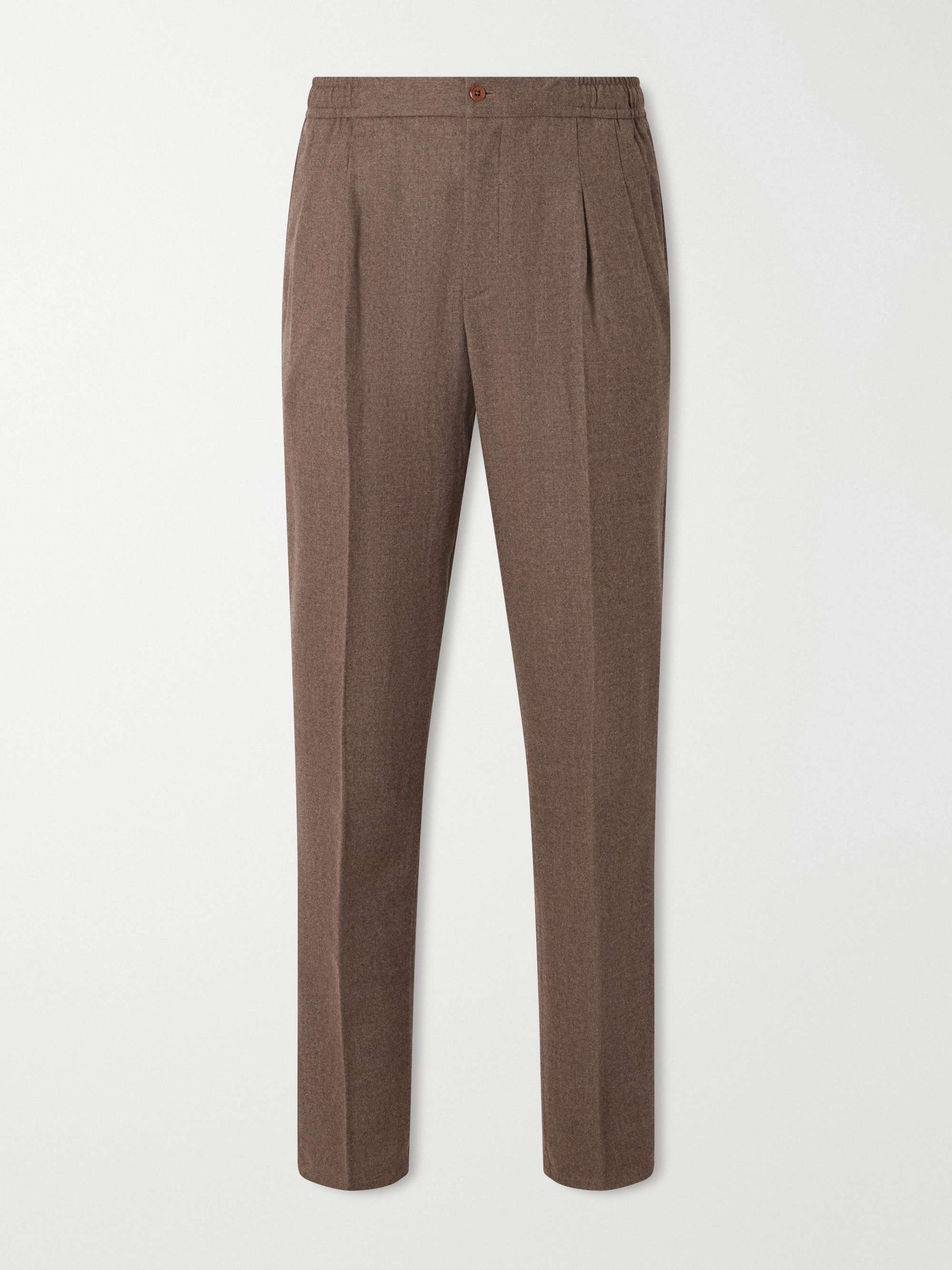 RUBINACCI Tapered Virgin Wool-Flannel Trousers