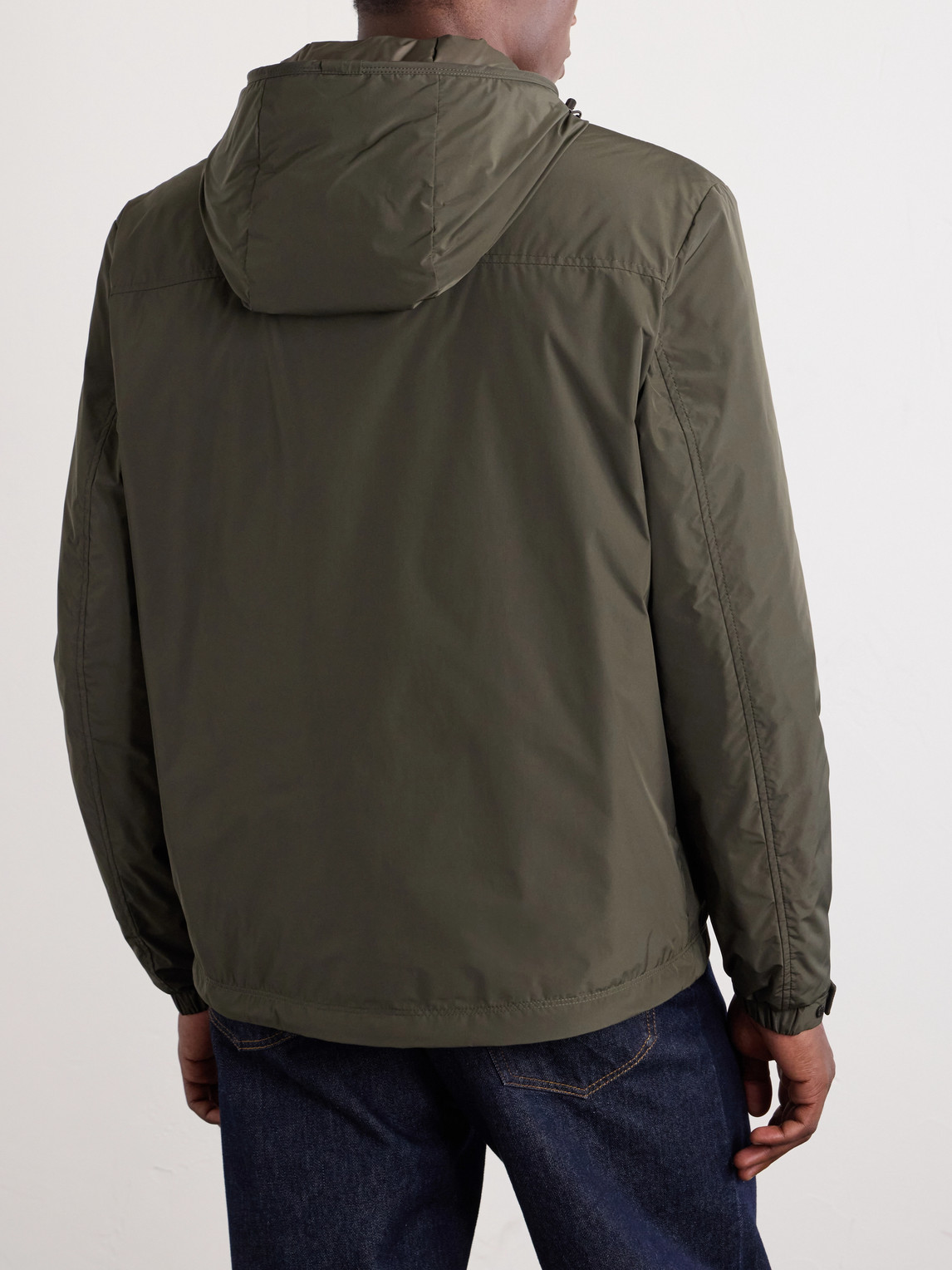 Austerin Leather-Trimmed Aquaflect Shell Down Jacket