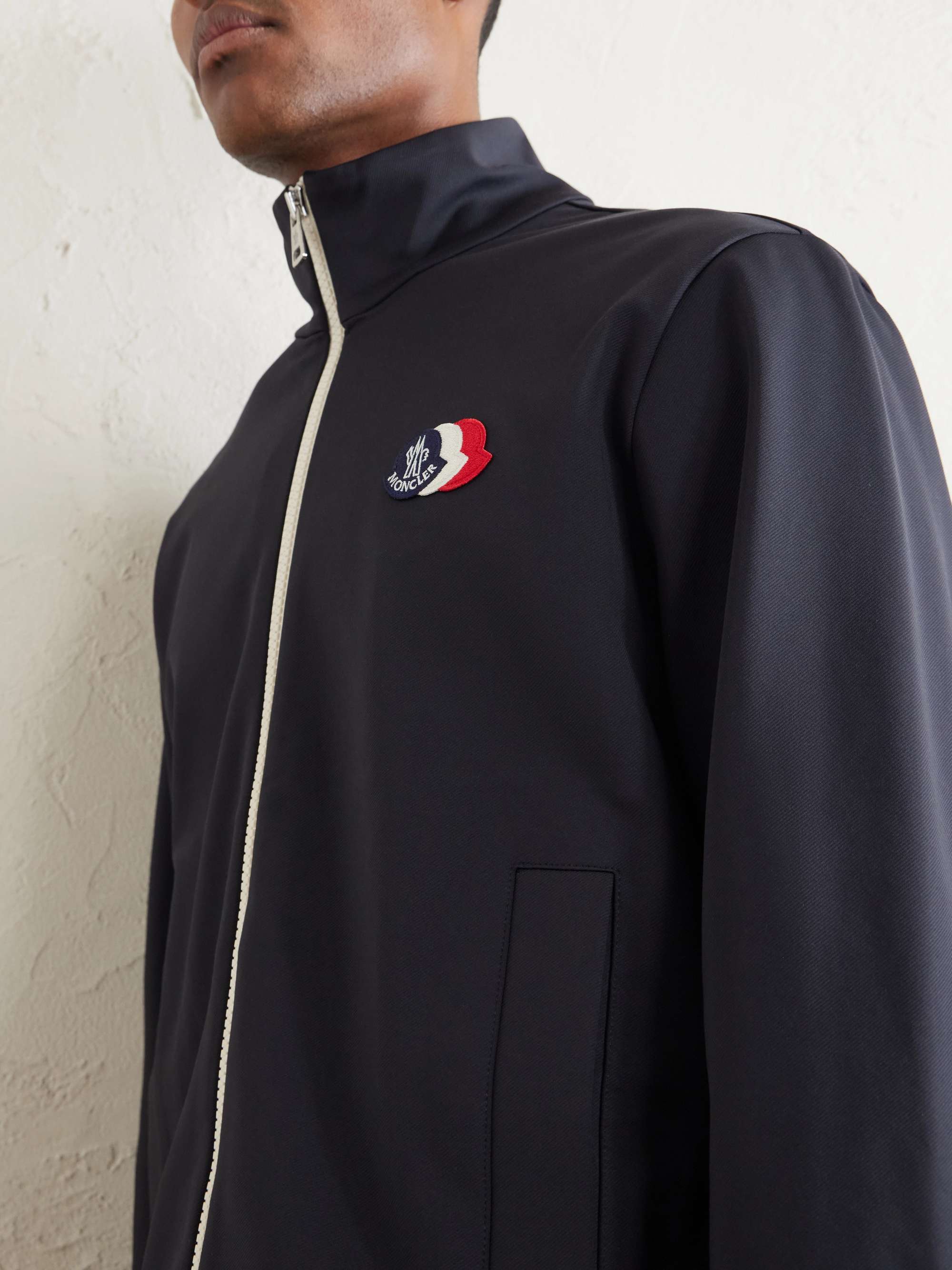 MONCLER Logo-Appliquéd Shell Zip-Up Sweatshirt for Men | MR PORTER