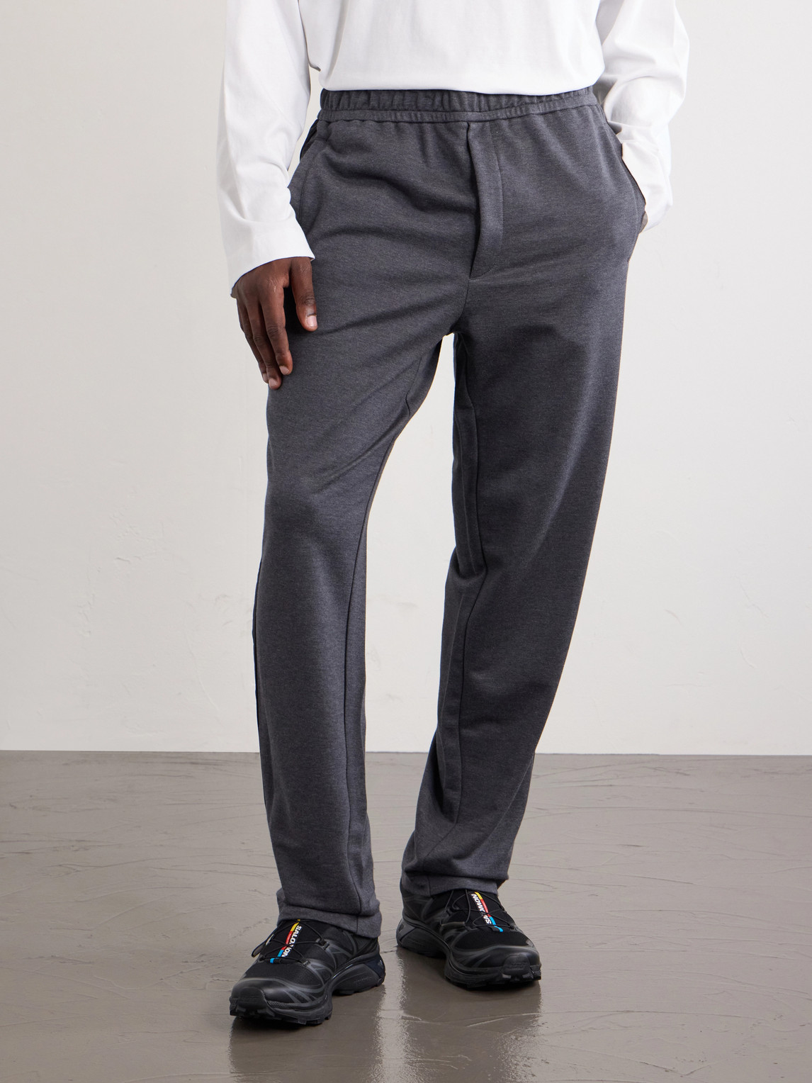 Straight-Leg Striped Cotton Sweatpants