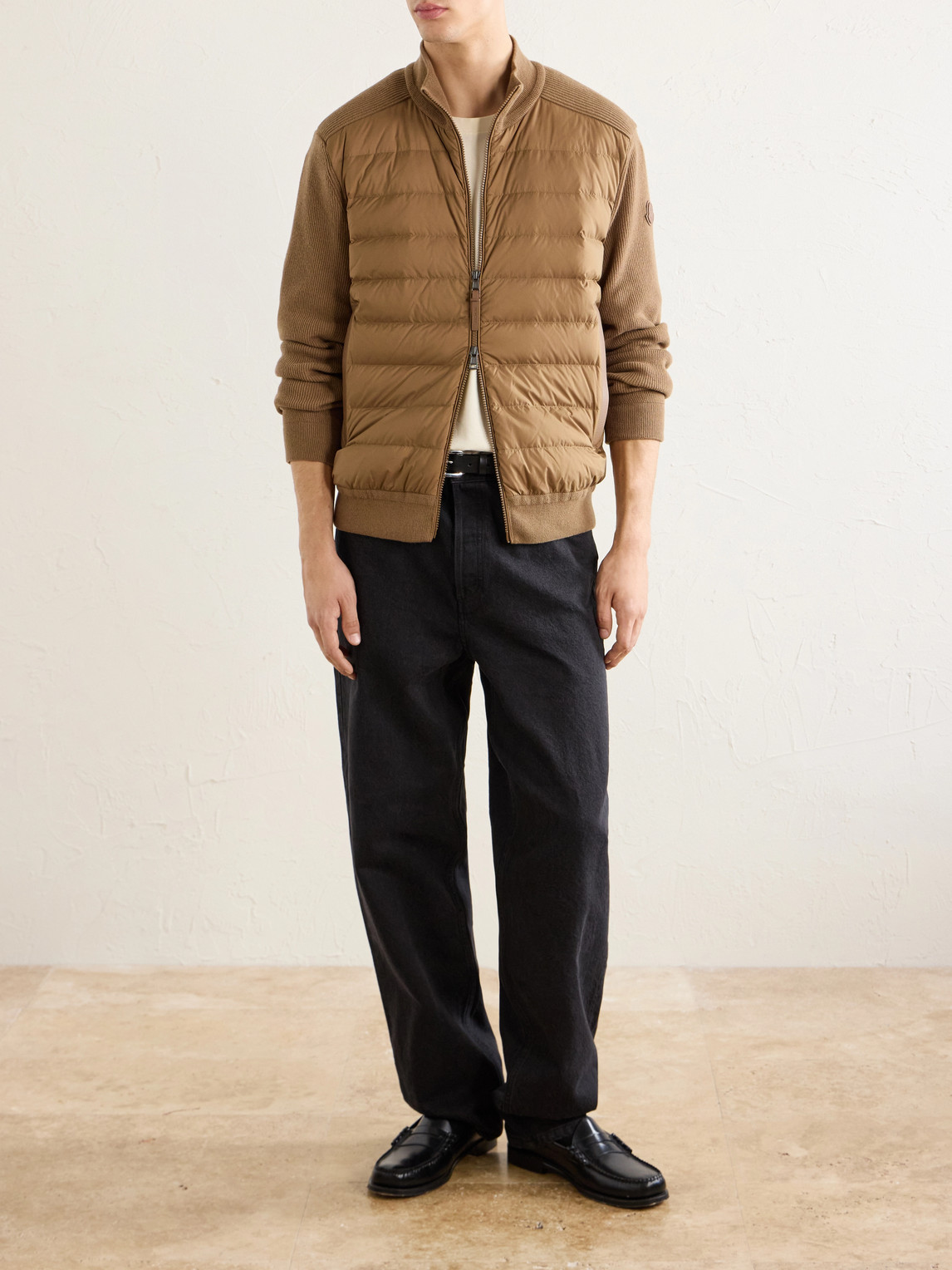 Logo-Appliquéd Wool-Blend And Quilted Shell Down Jacket