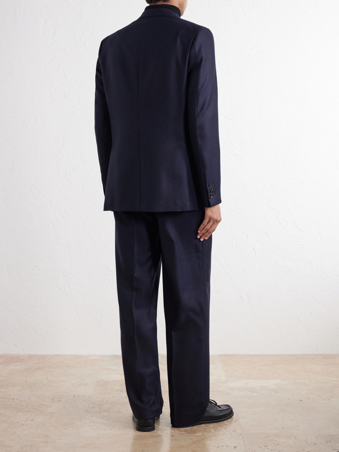 Angelo Double-Breasted Wool And Cashmere-Blend Flannel Suit Jacket