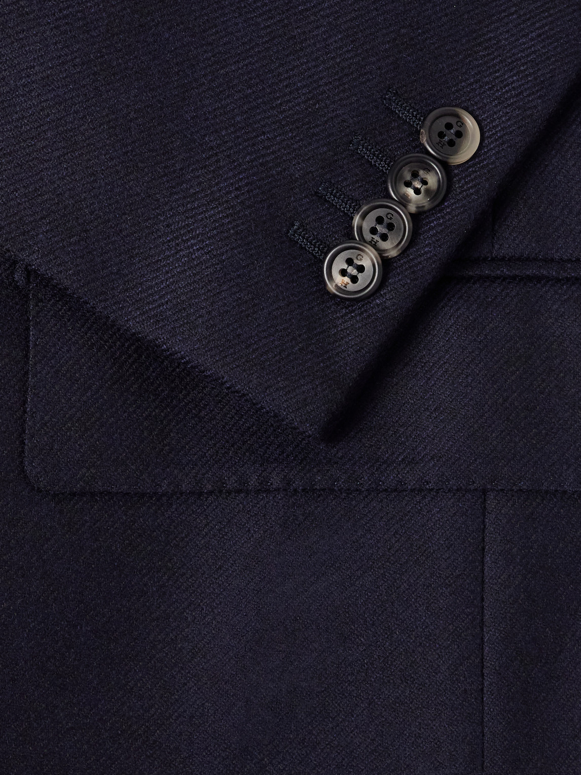 Angelo Double-Breasted Wool And Cashmere-Blend Flannel Suit Jacket