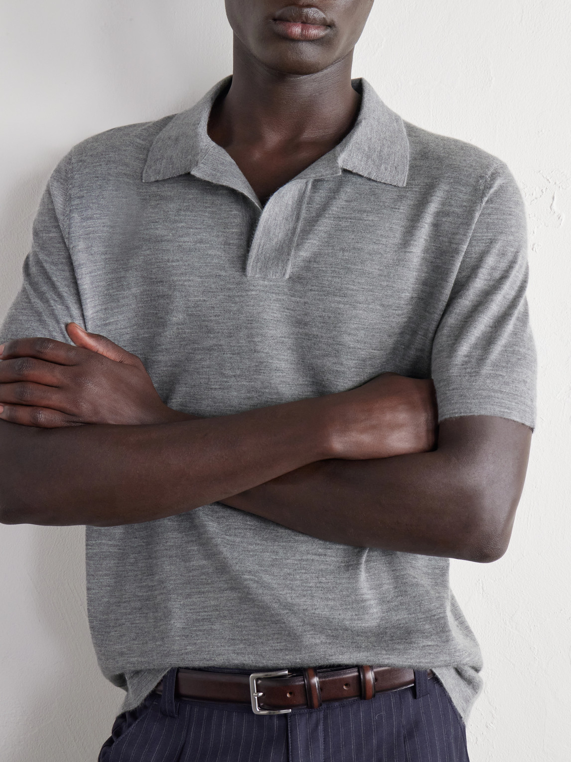 Stendhal Cashmere And Silk-Blend Polo Shirt