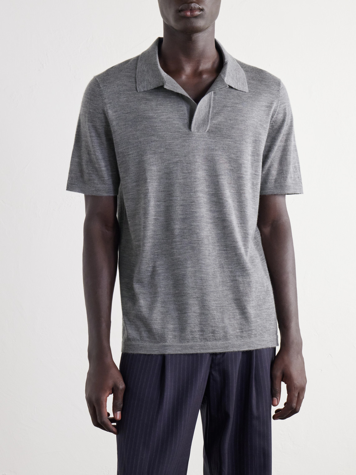 Stendhal Cashmere And Silk-Blend Polo Shirt