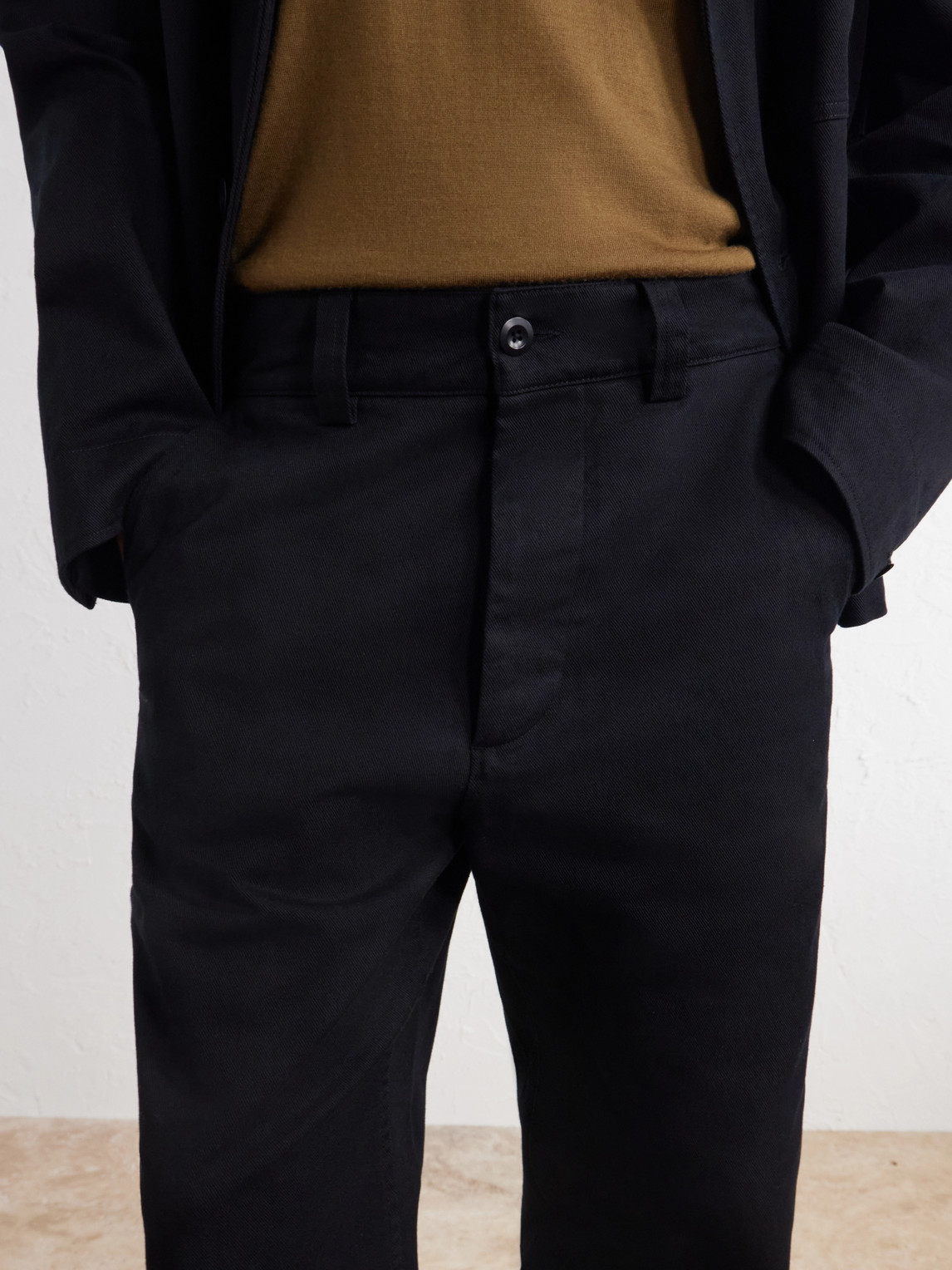 Mhl. Simple Straight-Leg Cotton-Drill Trousers