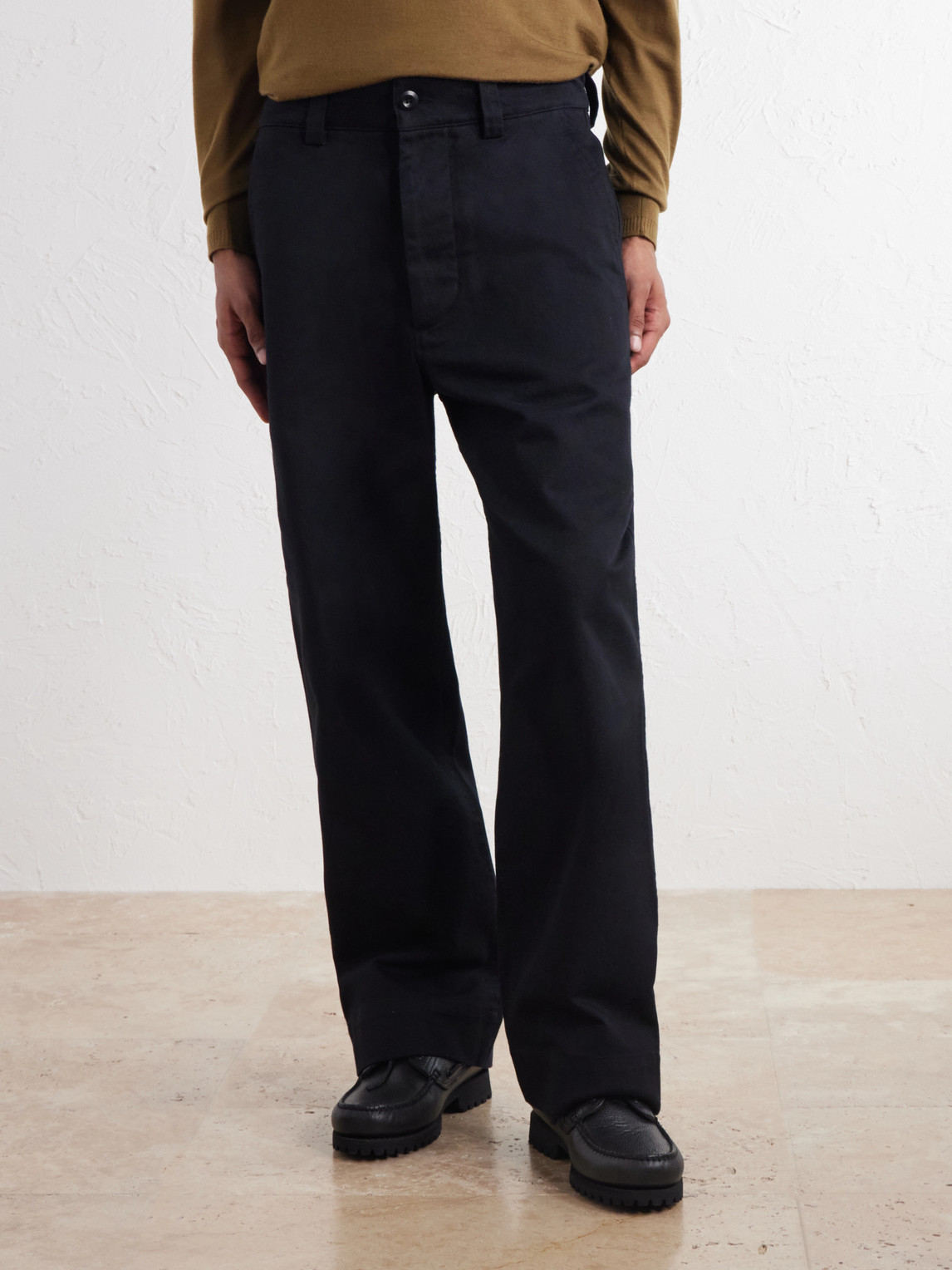 Mhl. Simple Straight-Leg Cotton-Drill Trousers