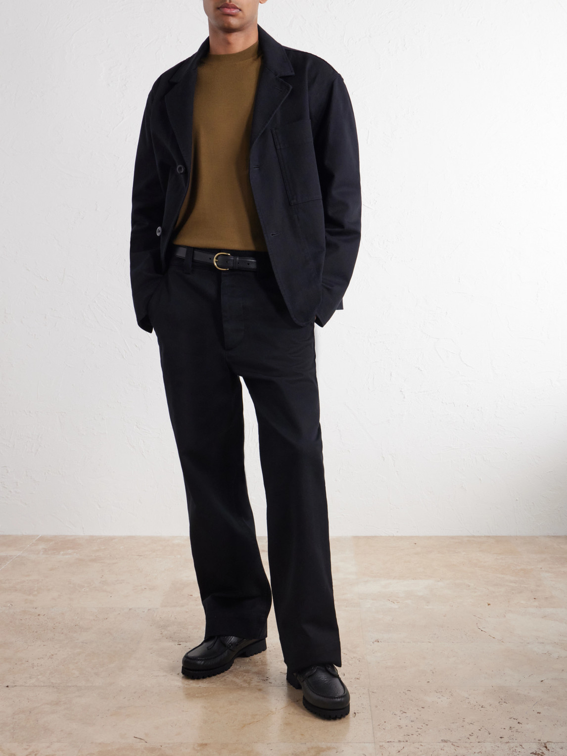 Mhl. Simple Straight-Leg Cotton-Drill Trousers