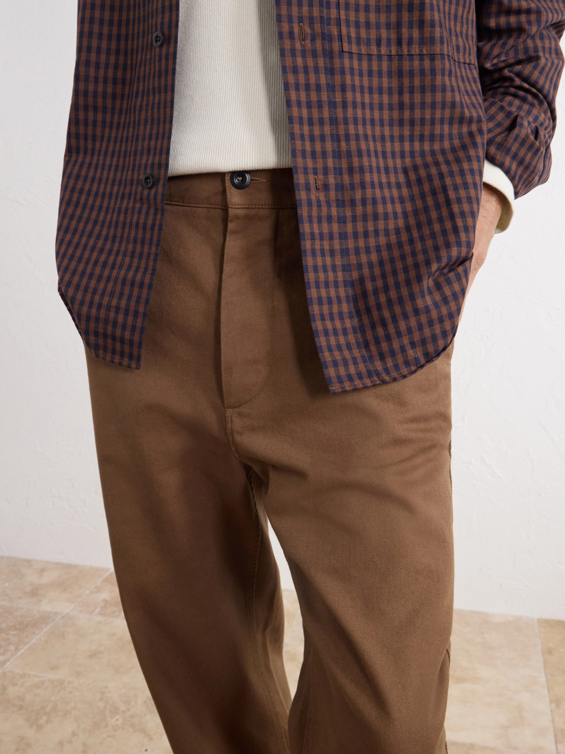 Mhl. Simple Straight-Leg Cotton-Drill Trousers
