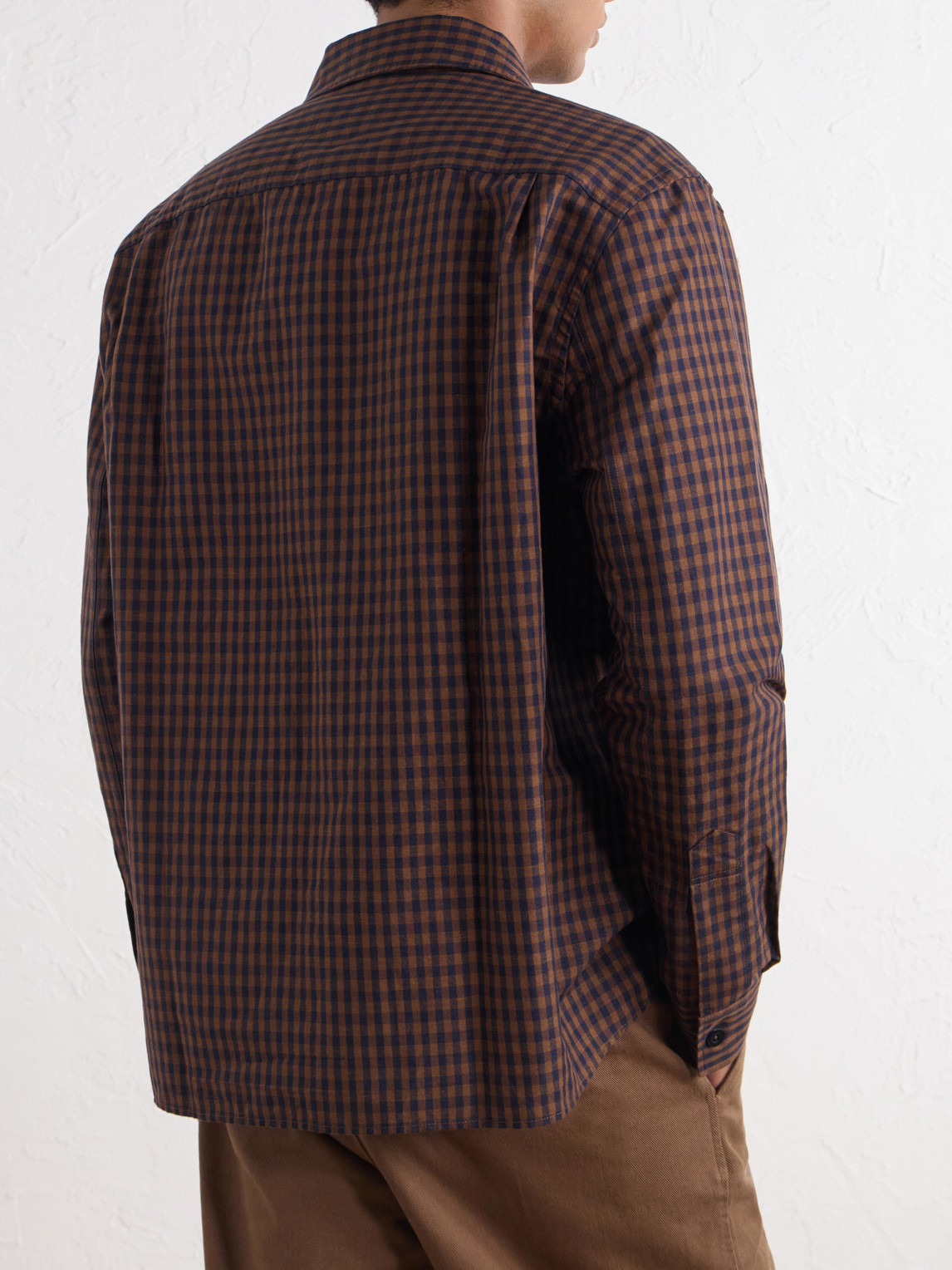 Mhl. Overall Checked Cotton And Linen-Blend Shirt
