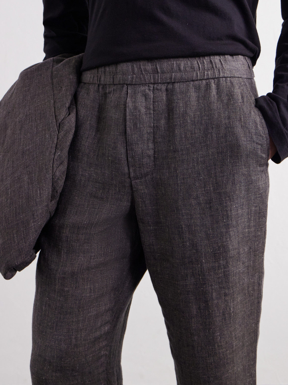 Straight-Leg Linen Suit Trousers