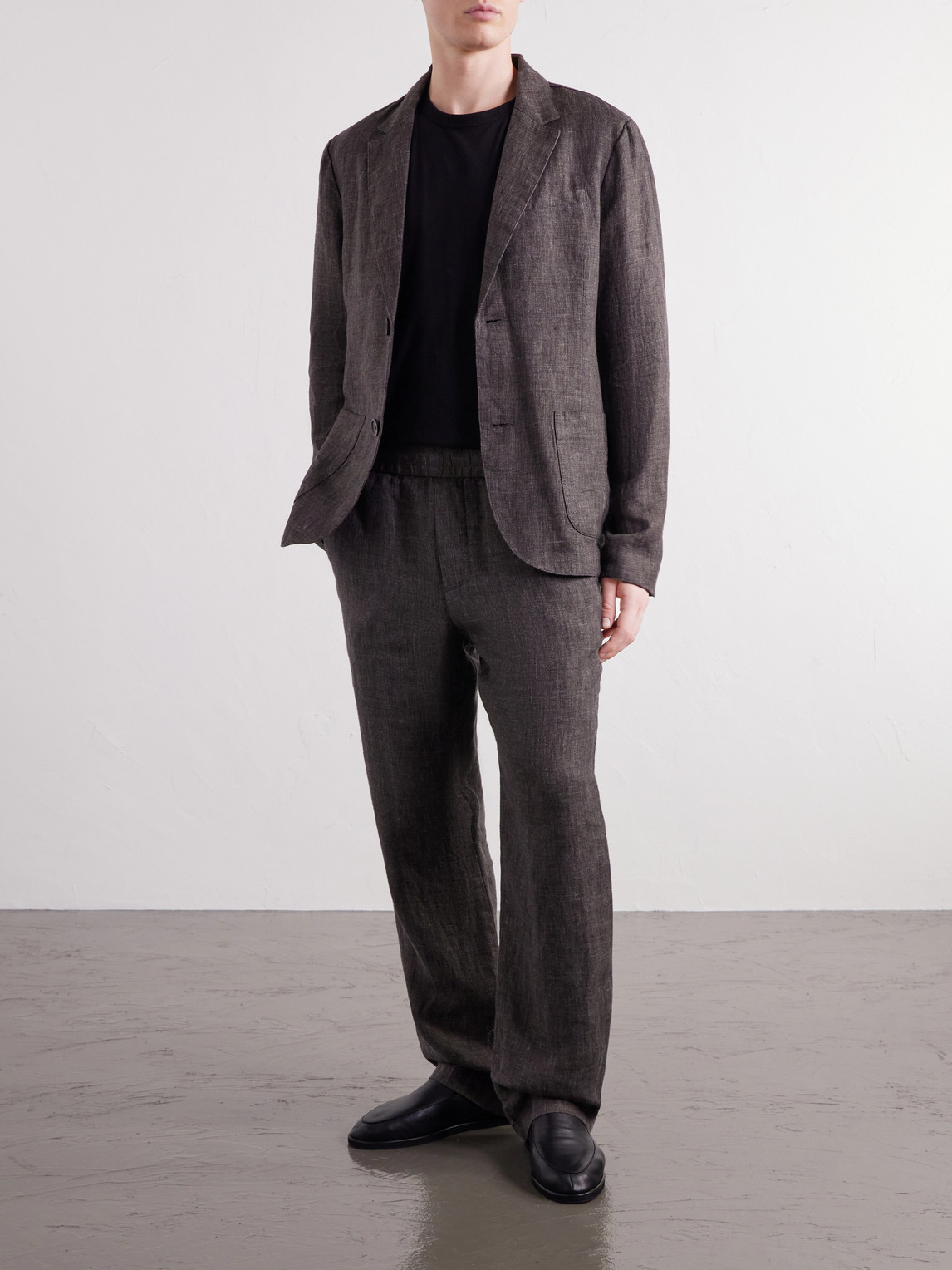 Straight-Leg Linen Suit Trousers