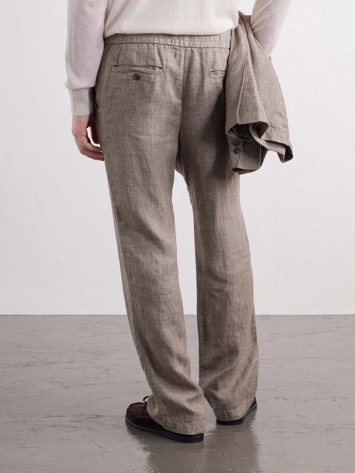Straight-Leg Linen Suit Trousers
