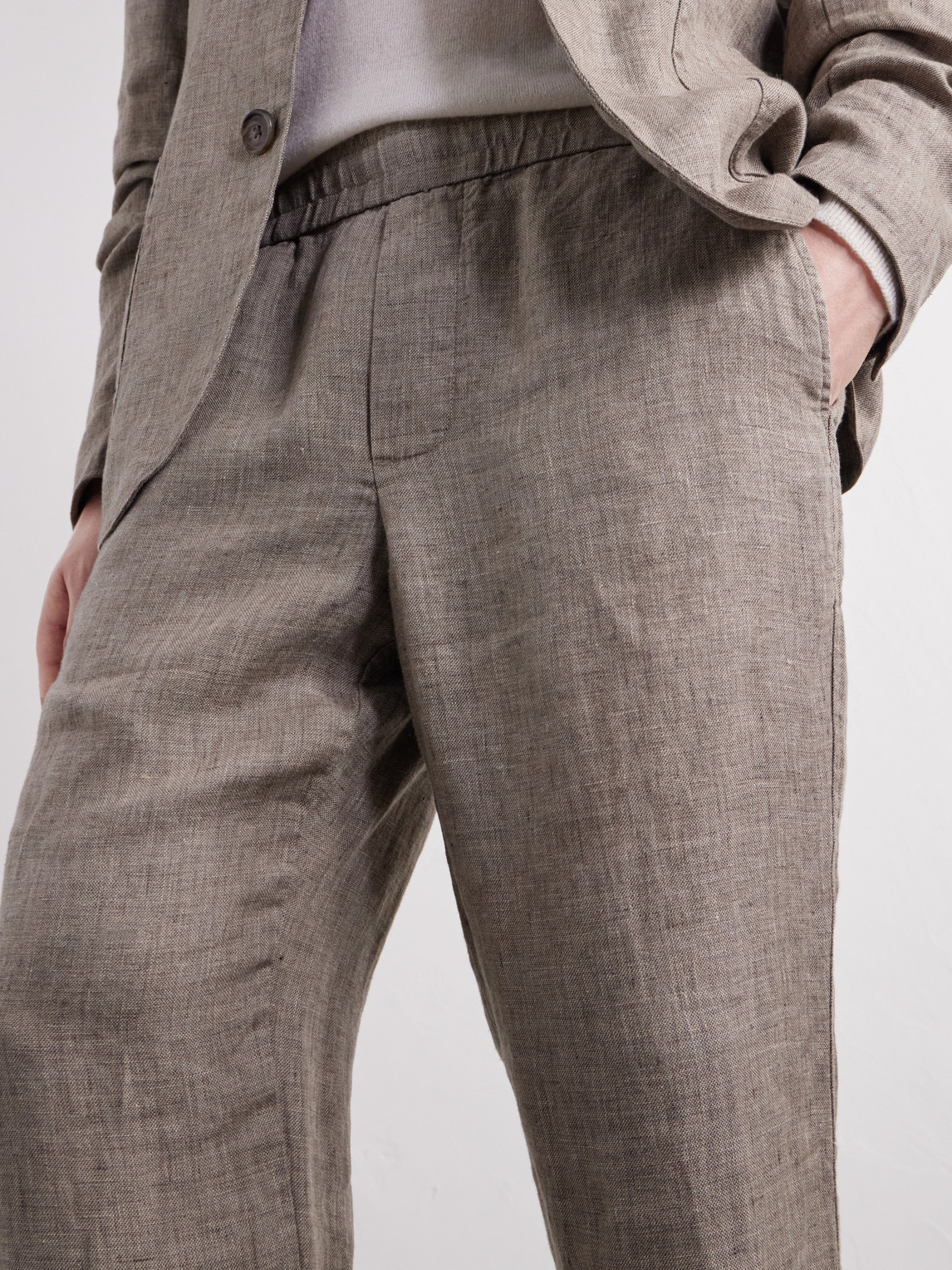 Straight-Leg Linen Suit Trousers