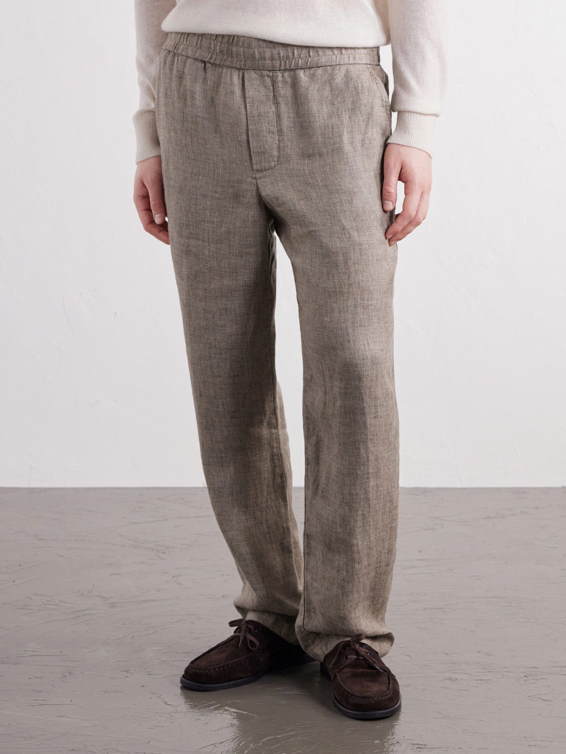 Straight-Leg Linen Suit Trousers