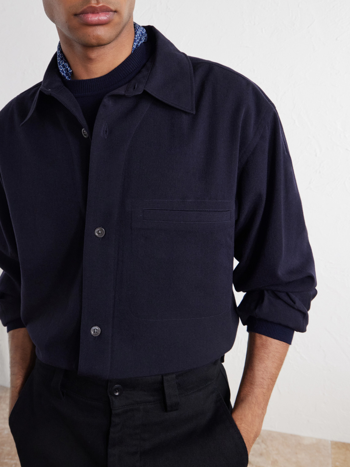 Brushed Wool-Twill Shirt