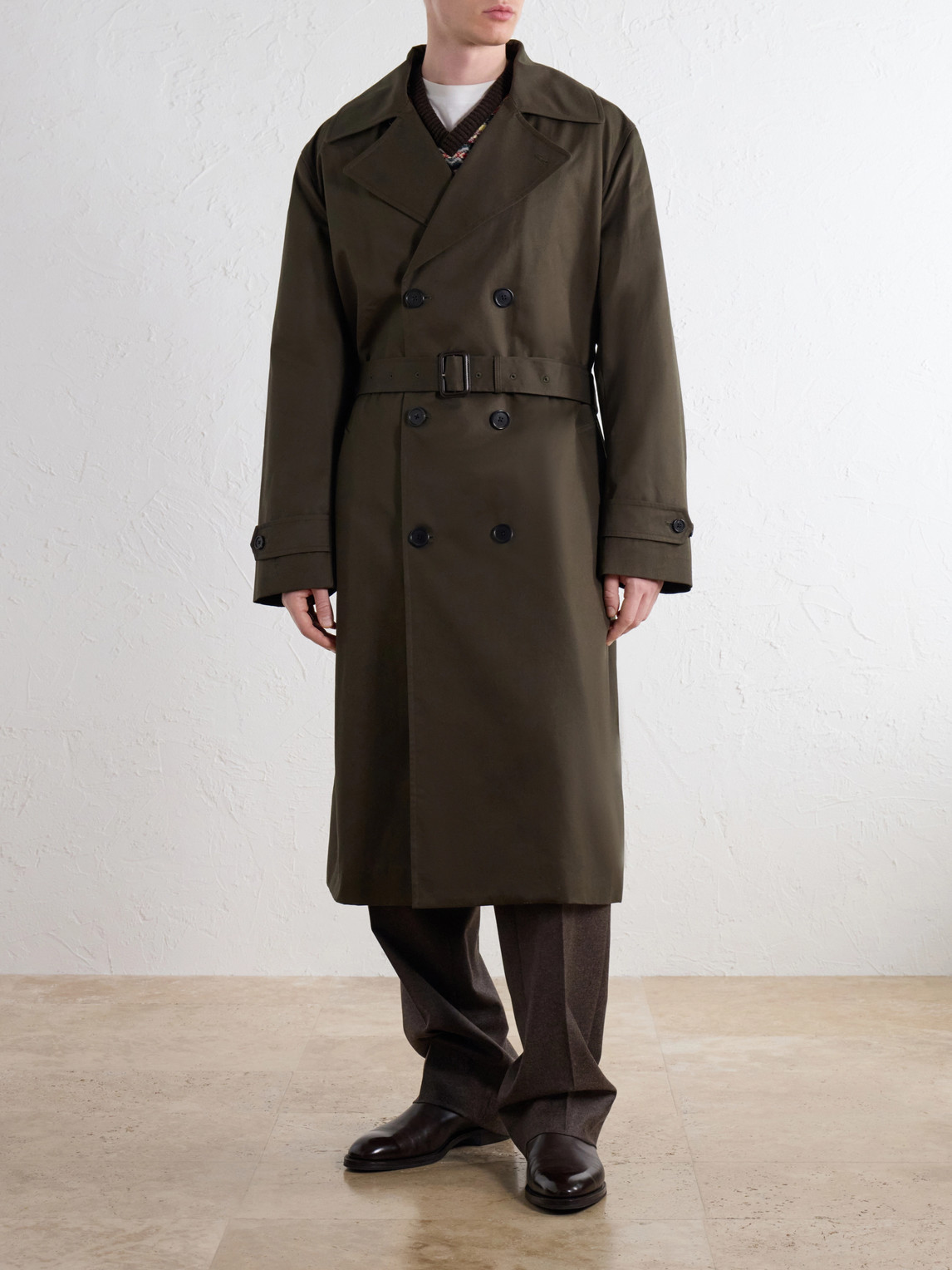 Belted Cotton-Gabardine Trench Coat