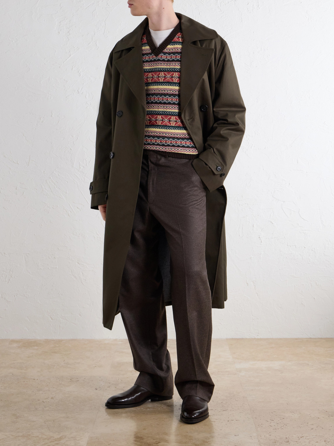 Belted Cotton-Gabardine Trench Coat