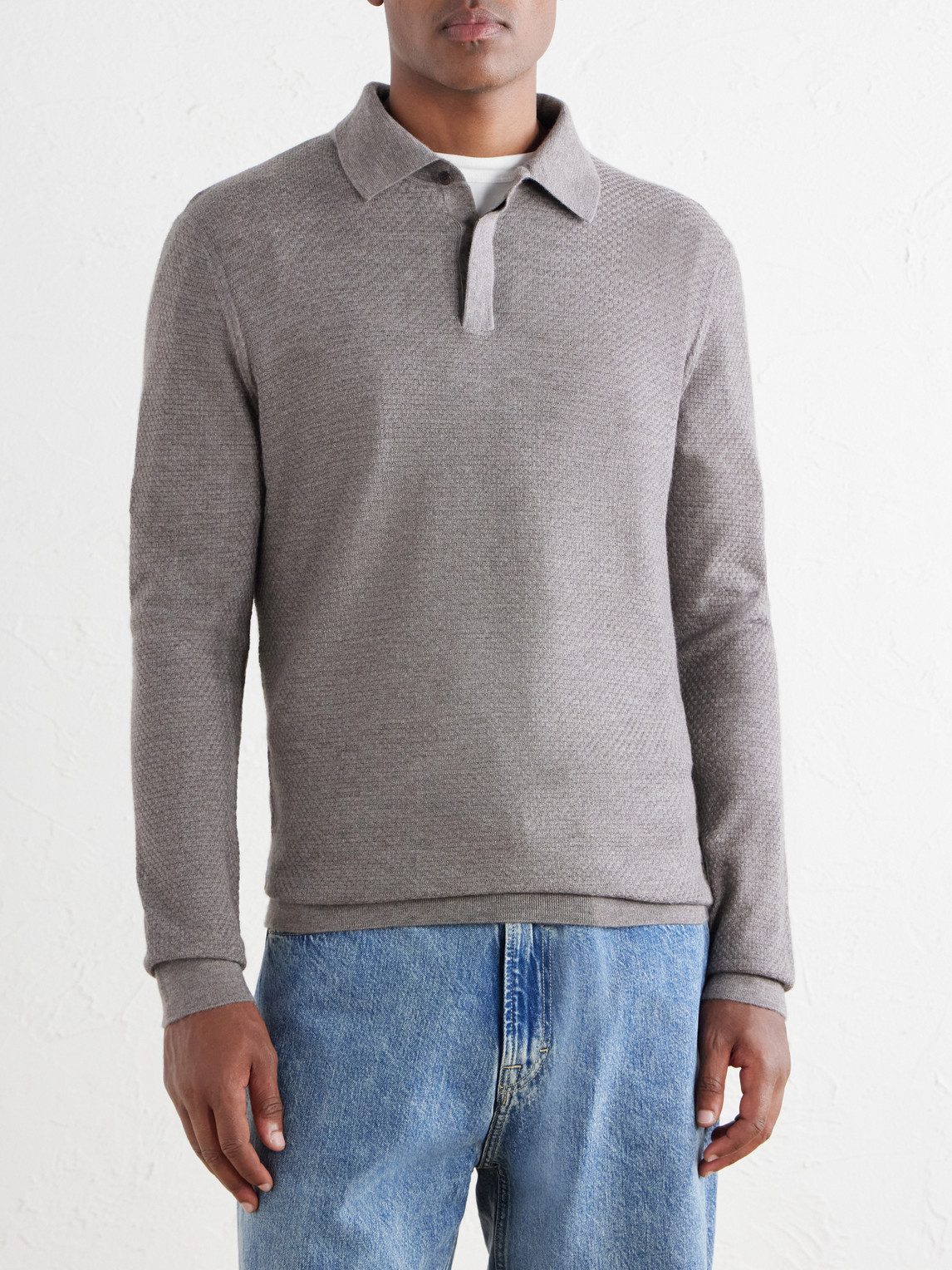 Mr P. - Cashmere And Silk-Blend Polo Sweater