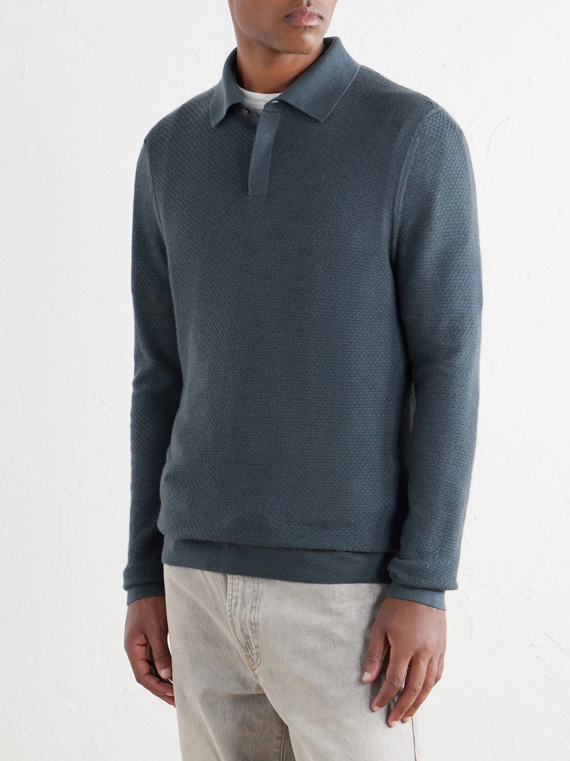 Mr P. - Cashmere And Silk-Blend Polo Sweater