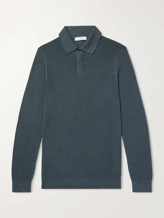 MRP Cashmere and Silk-Blend Polo Sweater