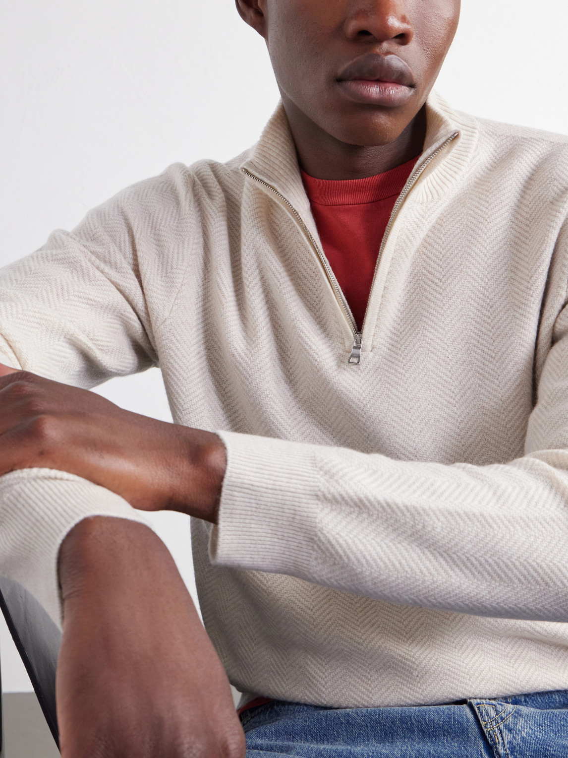 Mr P. - Wool And Cashmere-Blend Half-Zip Sweater