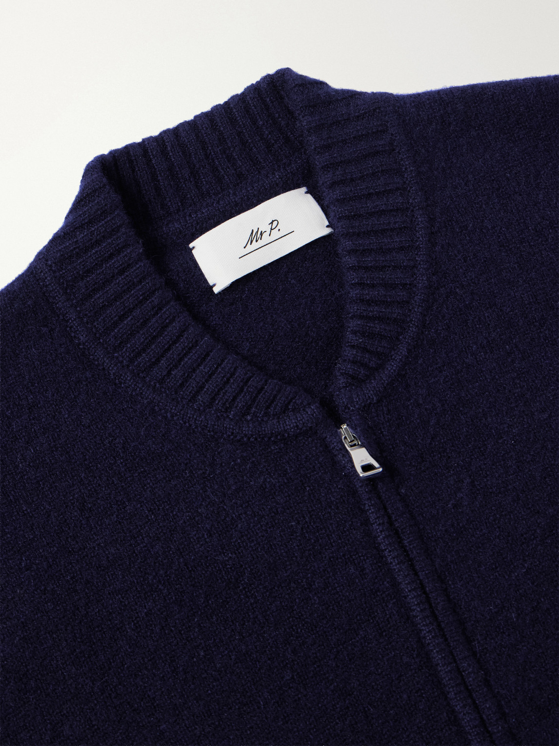 Mr P. - Brushed Cashmere Zip-Up Cardigan