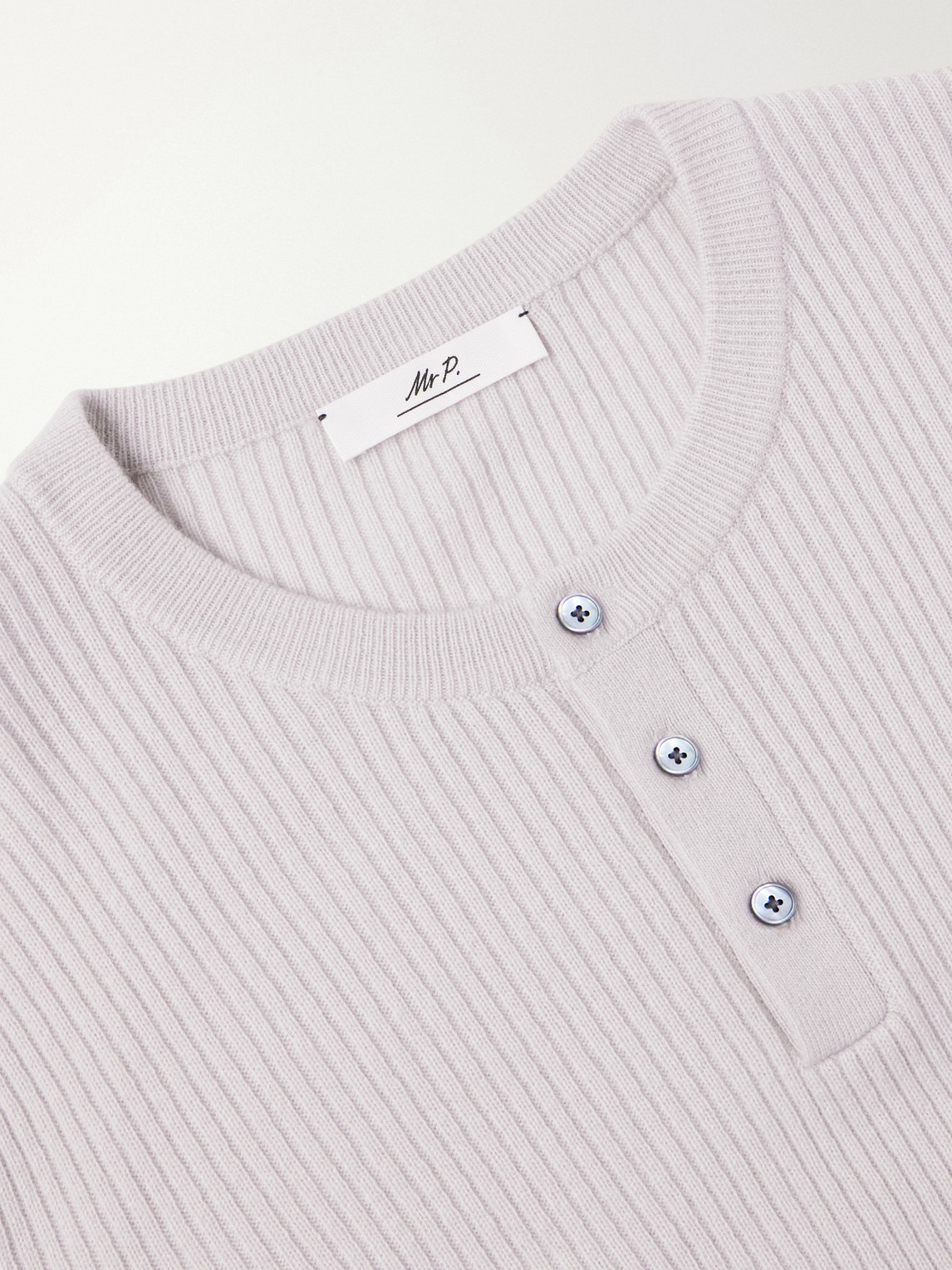 Mr P. - Ribbed Wool And Cashmere Henley Sweater