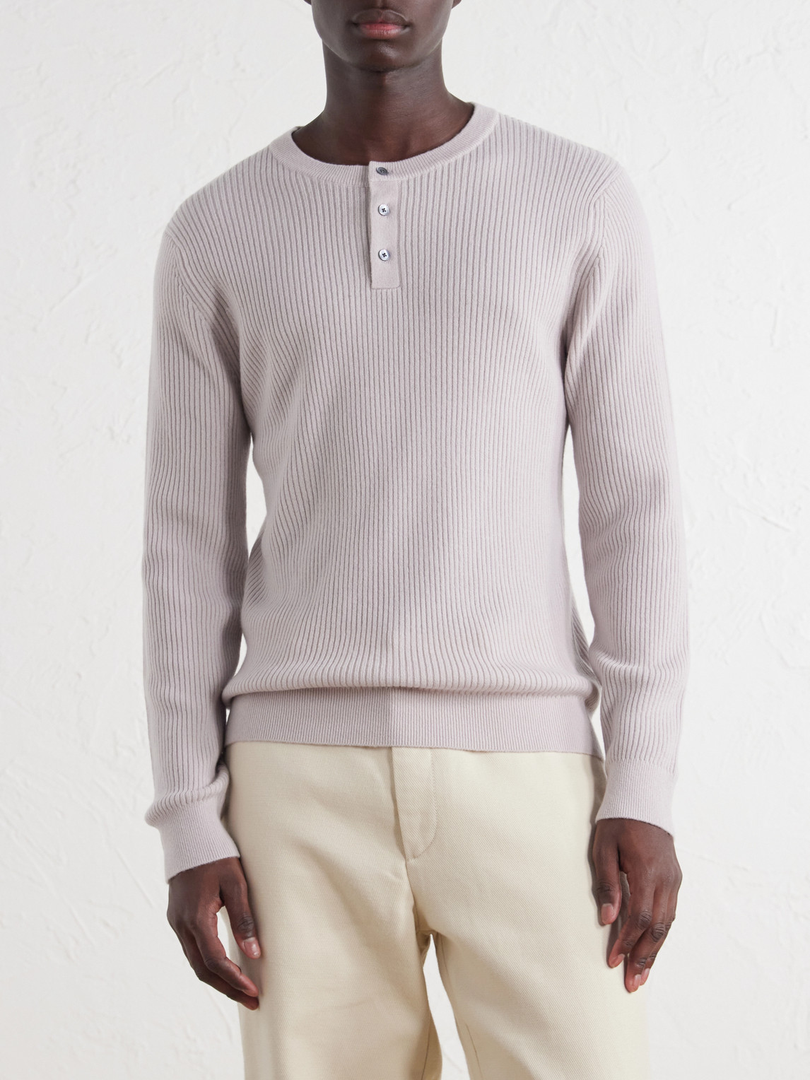 Mr P. - Ribbed Wool And Cashmere Henley Sweater