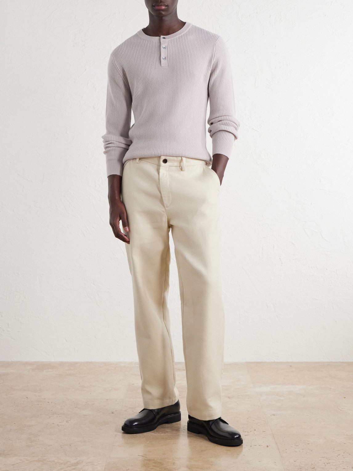 Mr P. - Ribbed Wool And Cashmere Henley Sweater