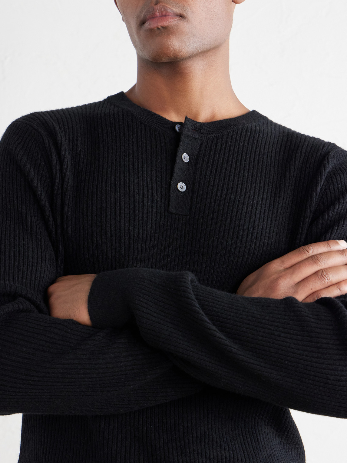 Mr P. - Ribbed Wool And Cashmere Henley Sweater